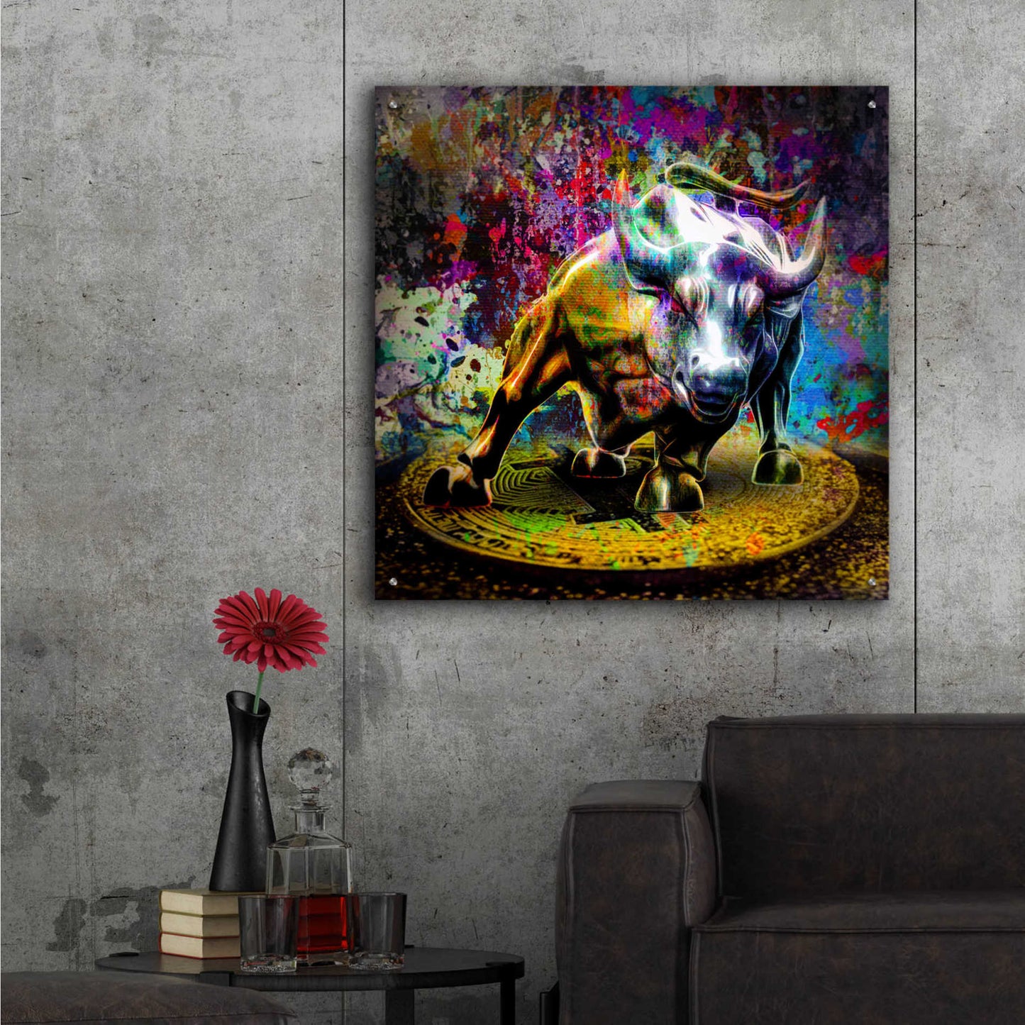Epic Art 'Bitcoin Bull Market,' Acrylic Glass Wall Art,36x36