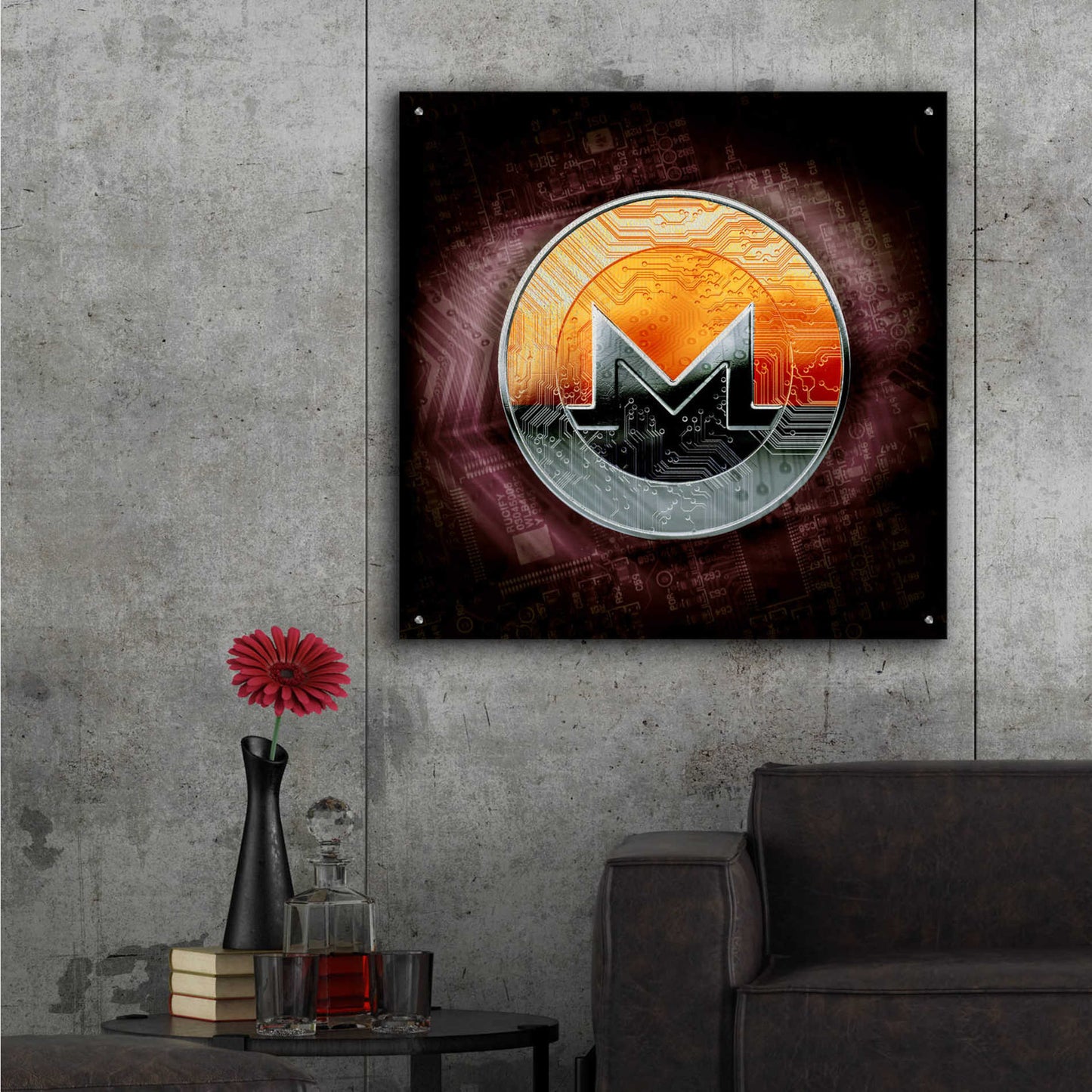 Epic Art 'XMR Monero Coin,' Acrylic Glass Wall Art,36x36