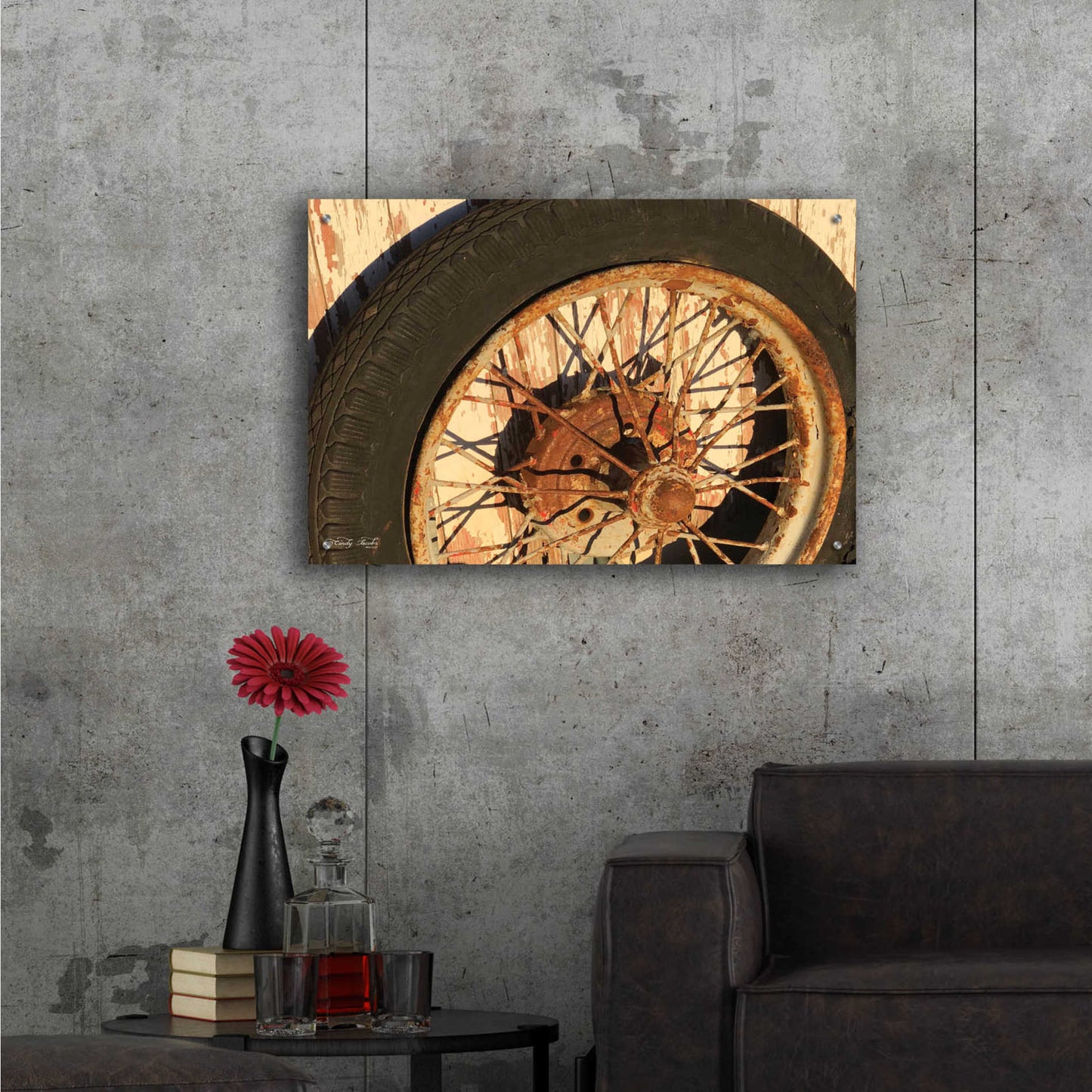 Epic Art 'Tire' by Cindy Jacobs, Acrylic Glass Wall Art,36x24