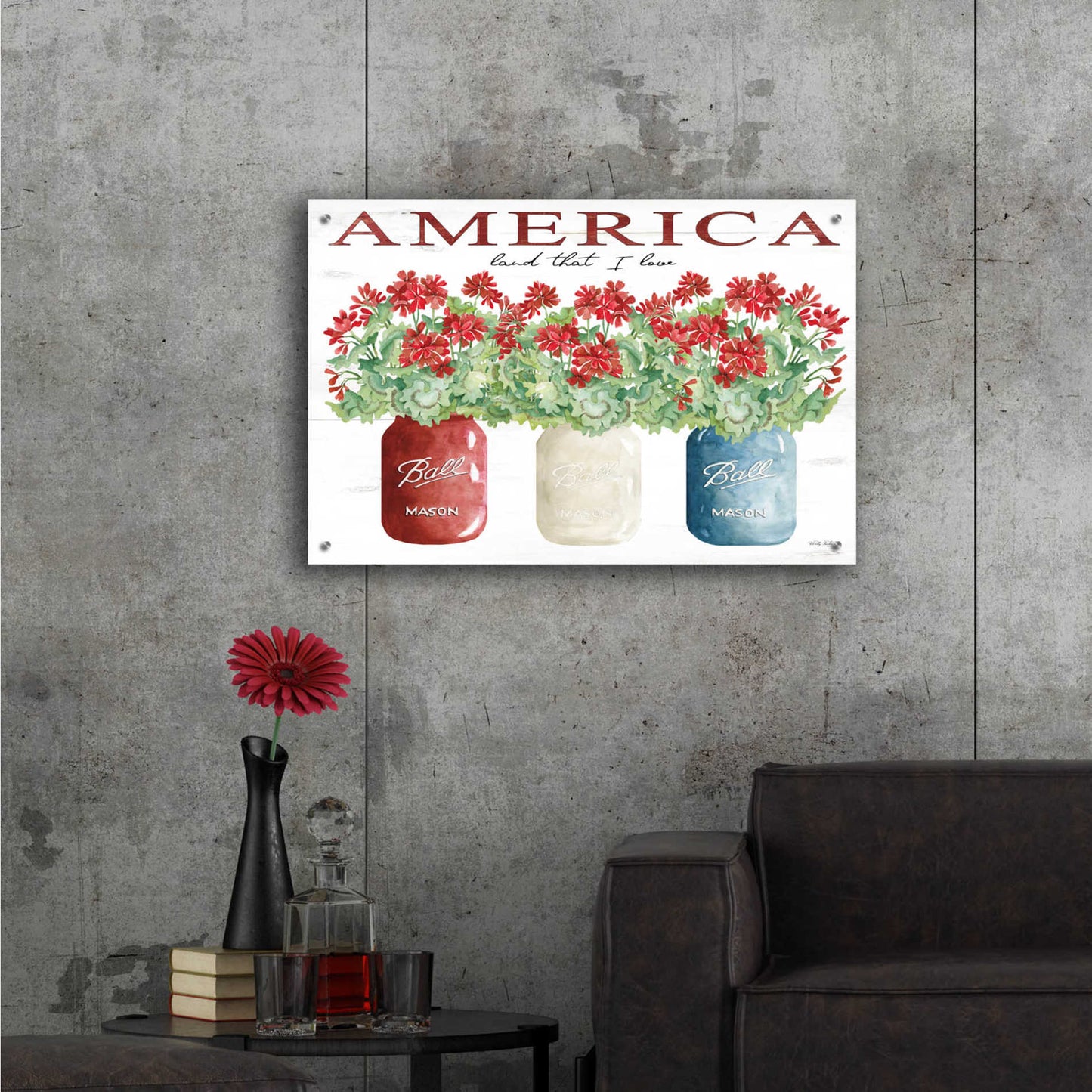 Epic Art 'America Glass Jars' by Cindy Jacobs, Acrylic Glass Wall Art,36x24
