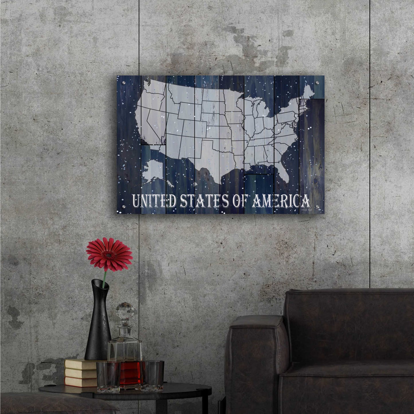 Epic Art 'Navy United States of America' by Cindy Jacobs, Acrylic Glass Wall Art,36x24