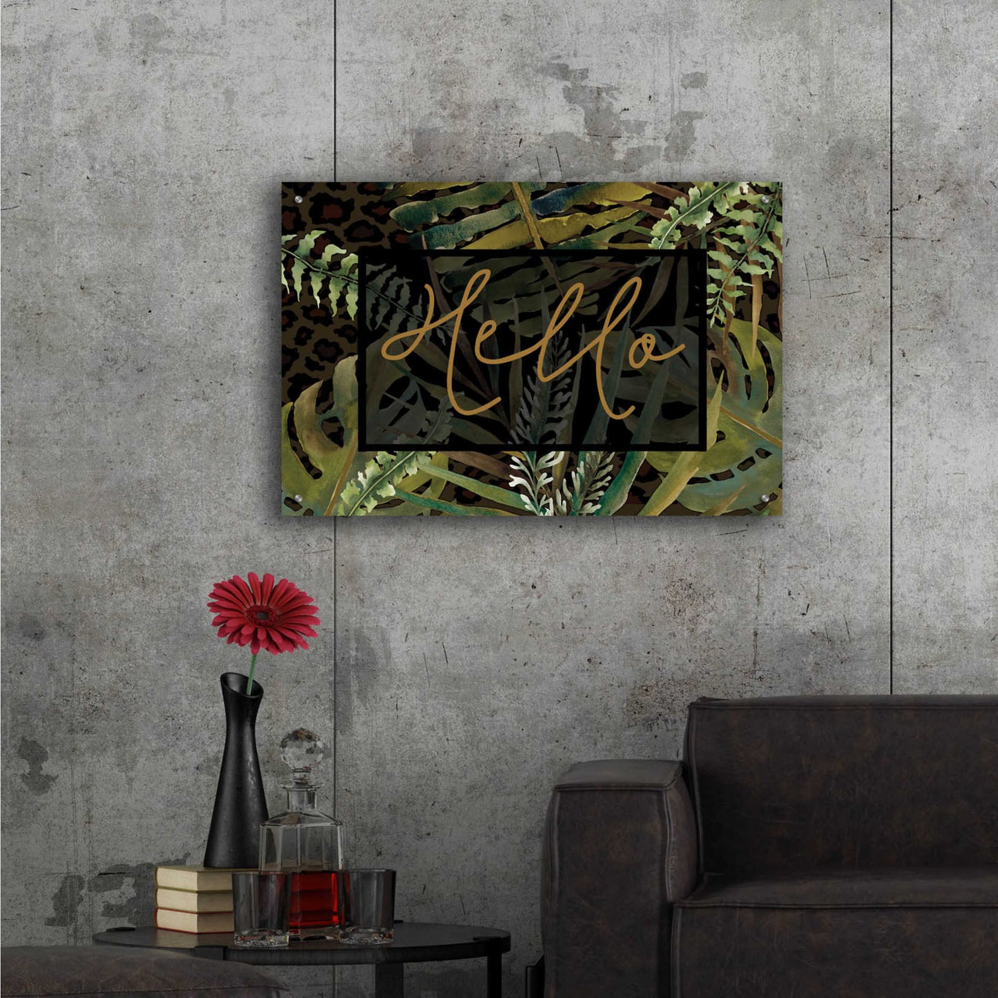 Epic Art 'Tropical Hello' by Cindy Jacobs, Acrylic Glass Wall Art,36x24