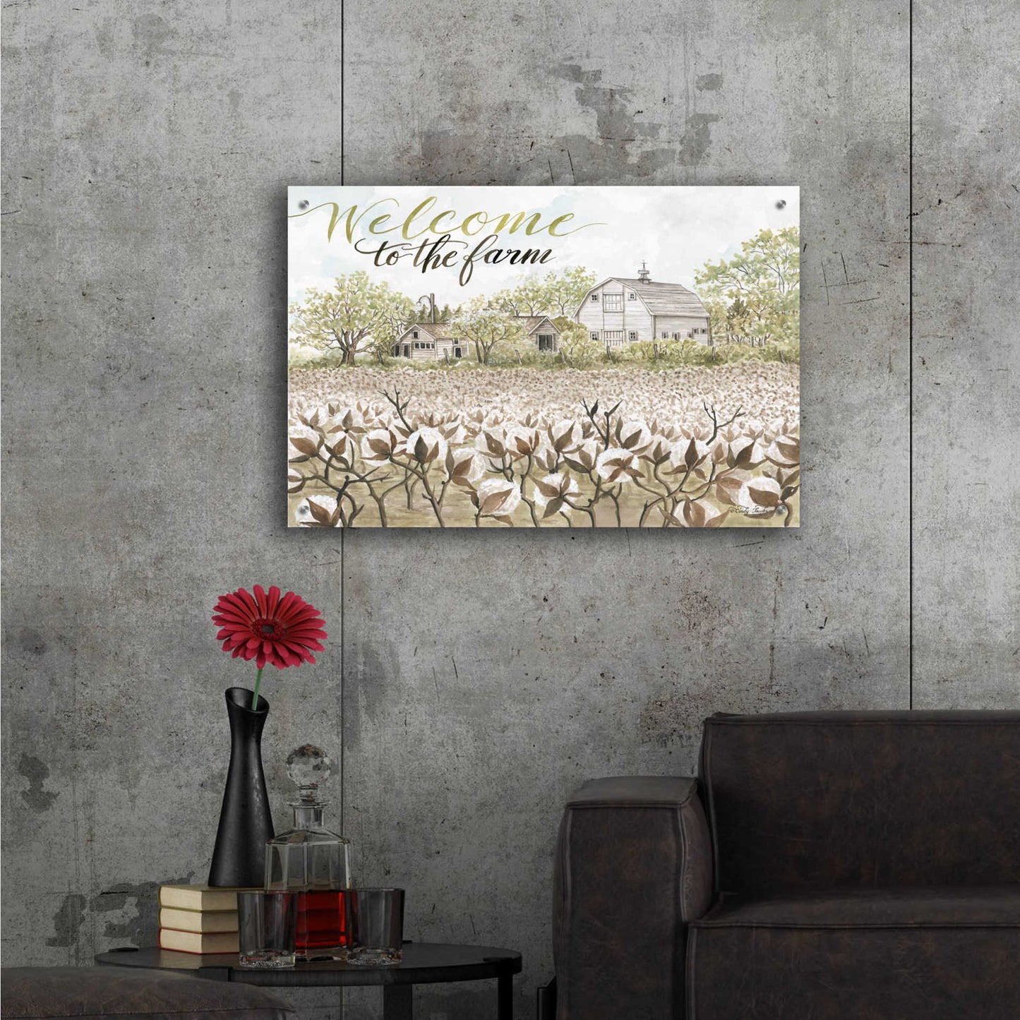 Epic Art 'Welcome to the Farm' by Cindy Jacobs, Acrylic Glass Wall Art,36x24