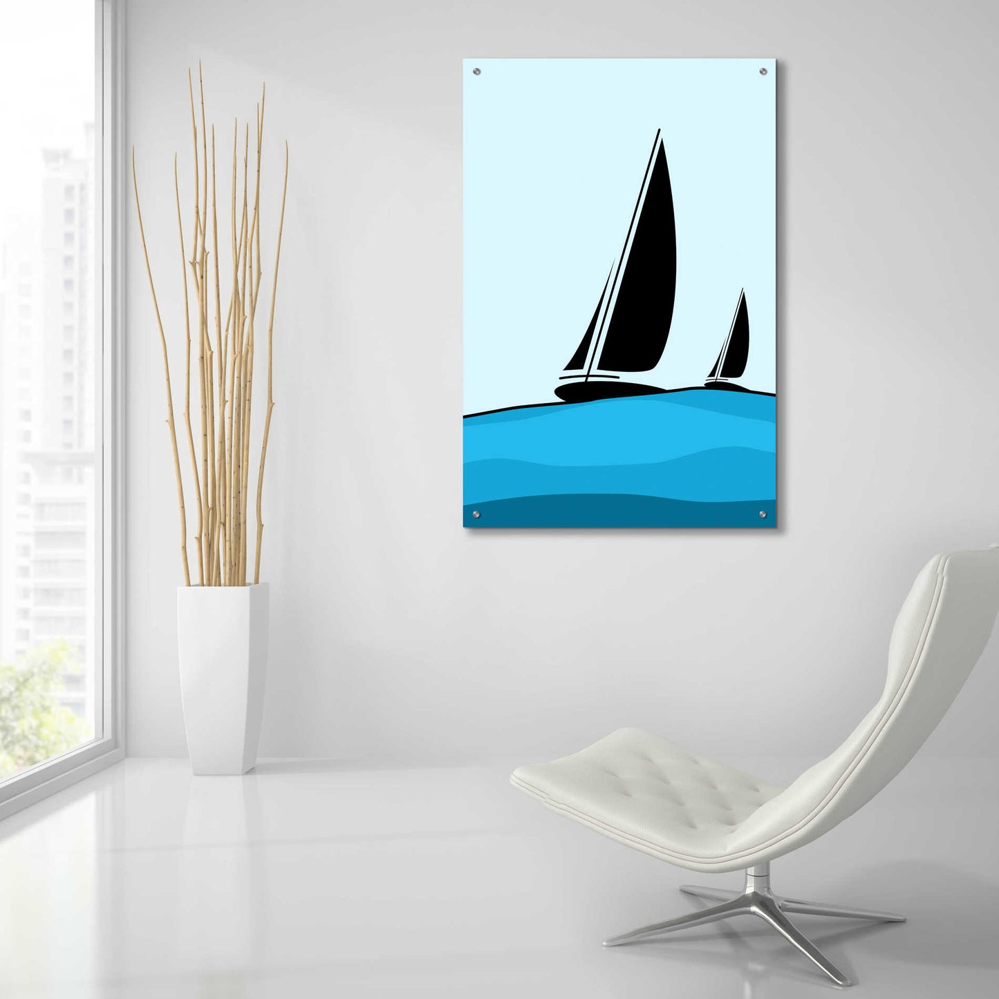 Epic Art 'Sailing' by Ayse, Acrylic Glass Wall Art,24x36