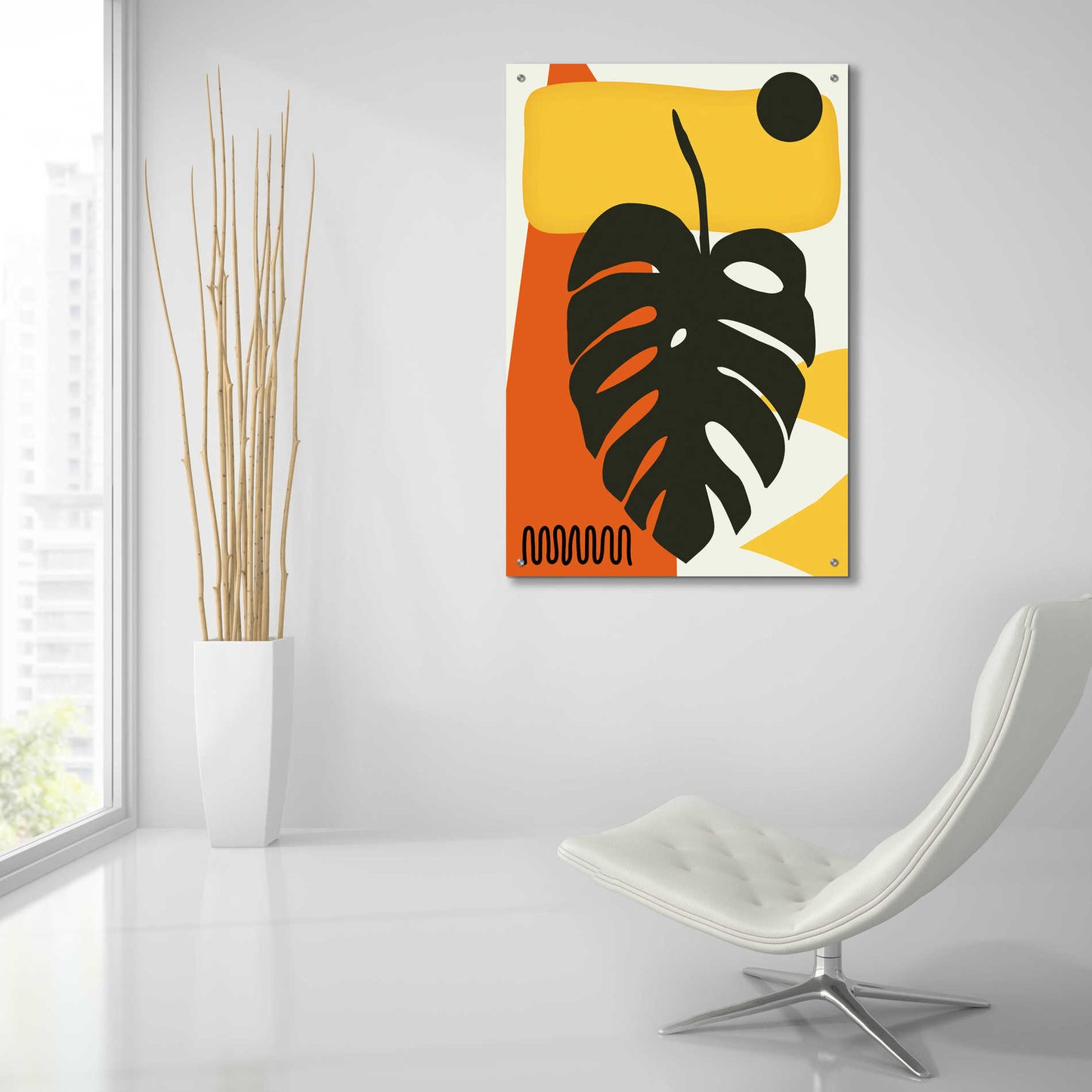 Epic Art 'Tropical Leaves Two' by Ayse, Acrylic Glass Wall Art,24x36