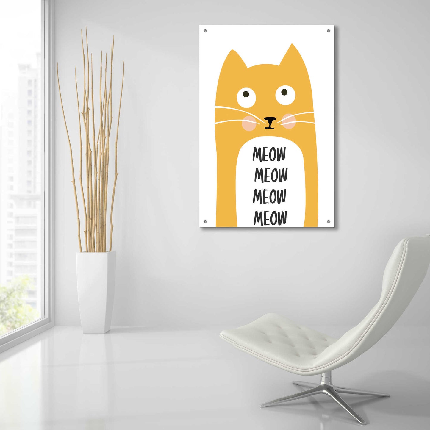 Epic Art 'Meow' by Ayse, Acrylic Glass Wall Art,24x36