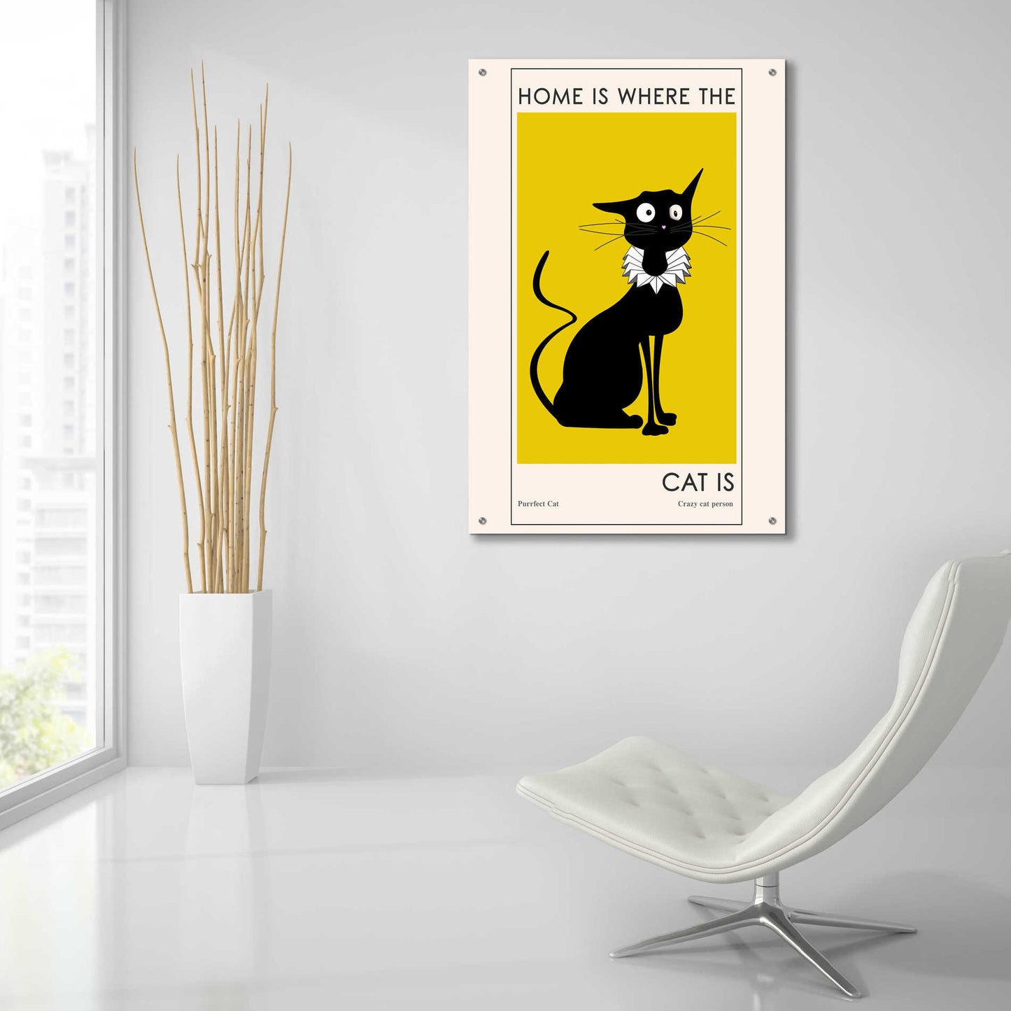 Epic Art 'Home Is where The Cat Is' by Ayse, Acrylic Glass Wall Art,24x36