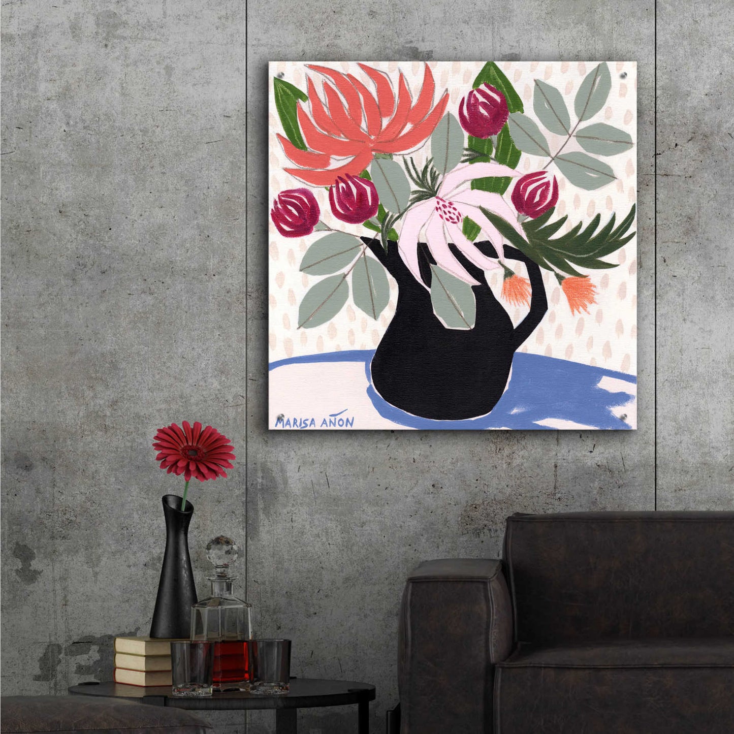 Epic Art 'April Florals 12' by Marisa Anon, Acrylic Glass Wall Art,36x36