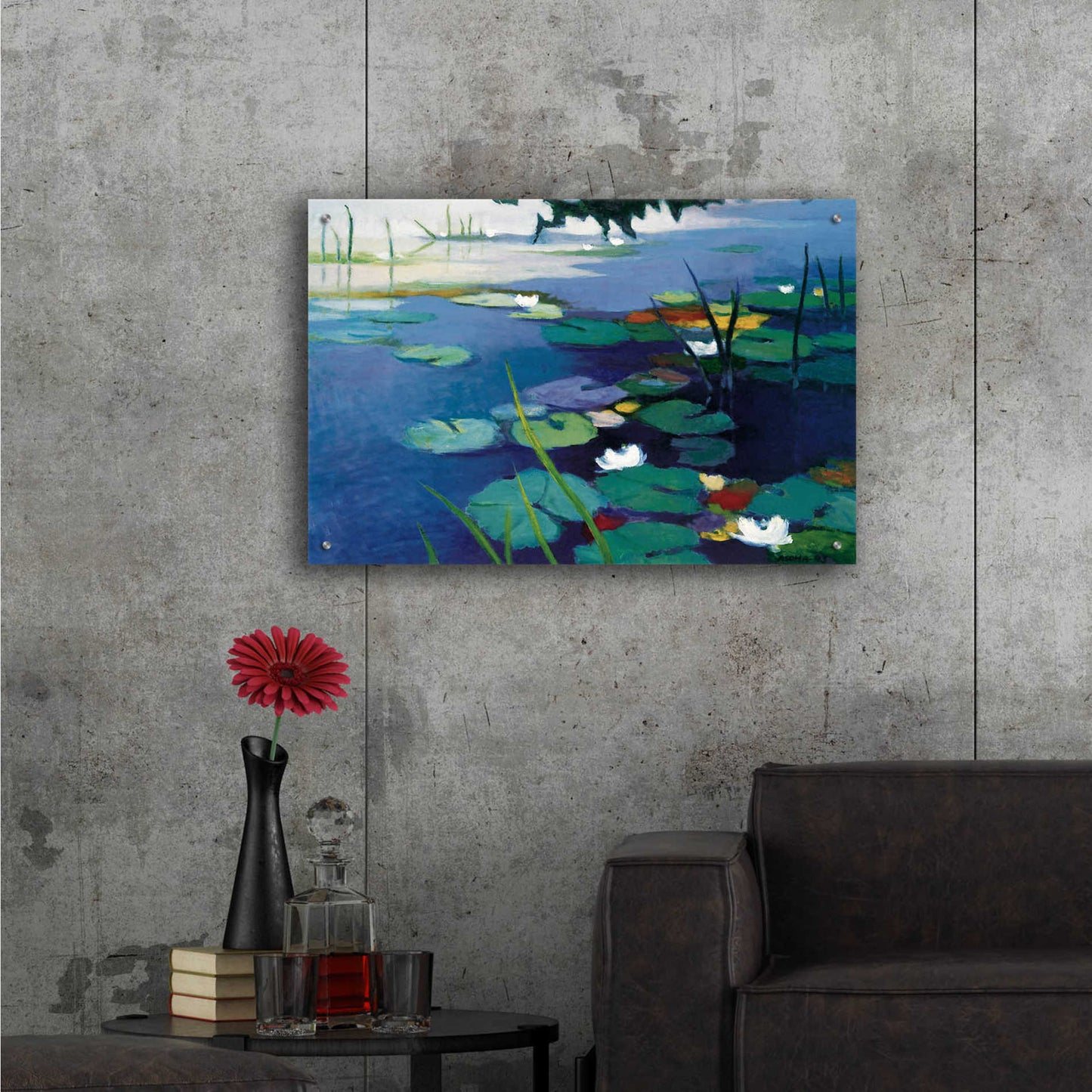 Epic Art 'Water Lilies' by Tadashi Asoma, Acrylic Glass Wall Art,36x24