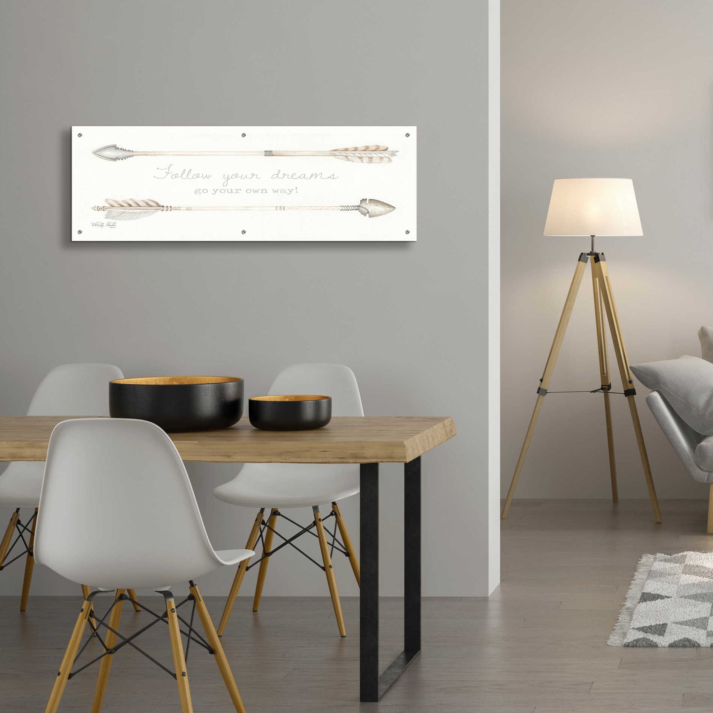 Epic Art 'Arrows - Follow Your Dreams' by Cindy Jacobs, Acrylic Glass Wall Art,48x16