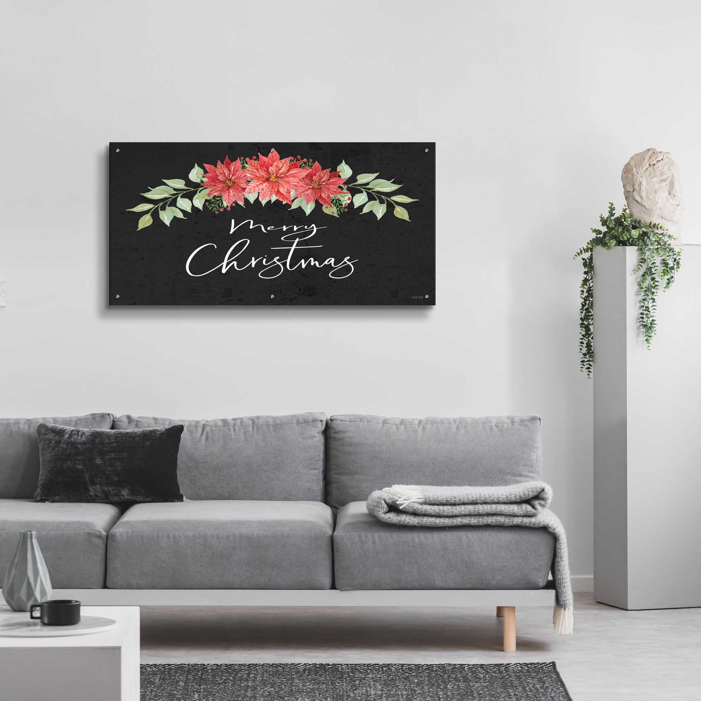 Epic Art 'Merry Christmas Simply' by Cindy Jacobs, Acrylic Glass Wall Art,48x24