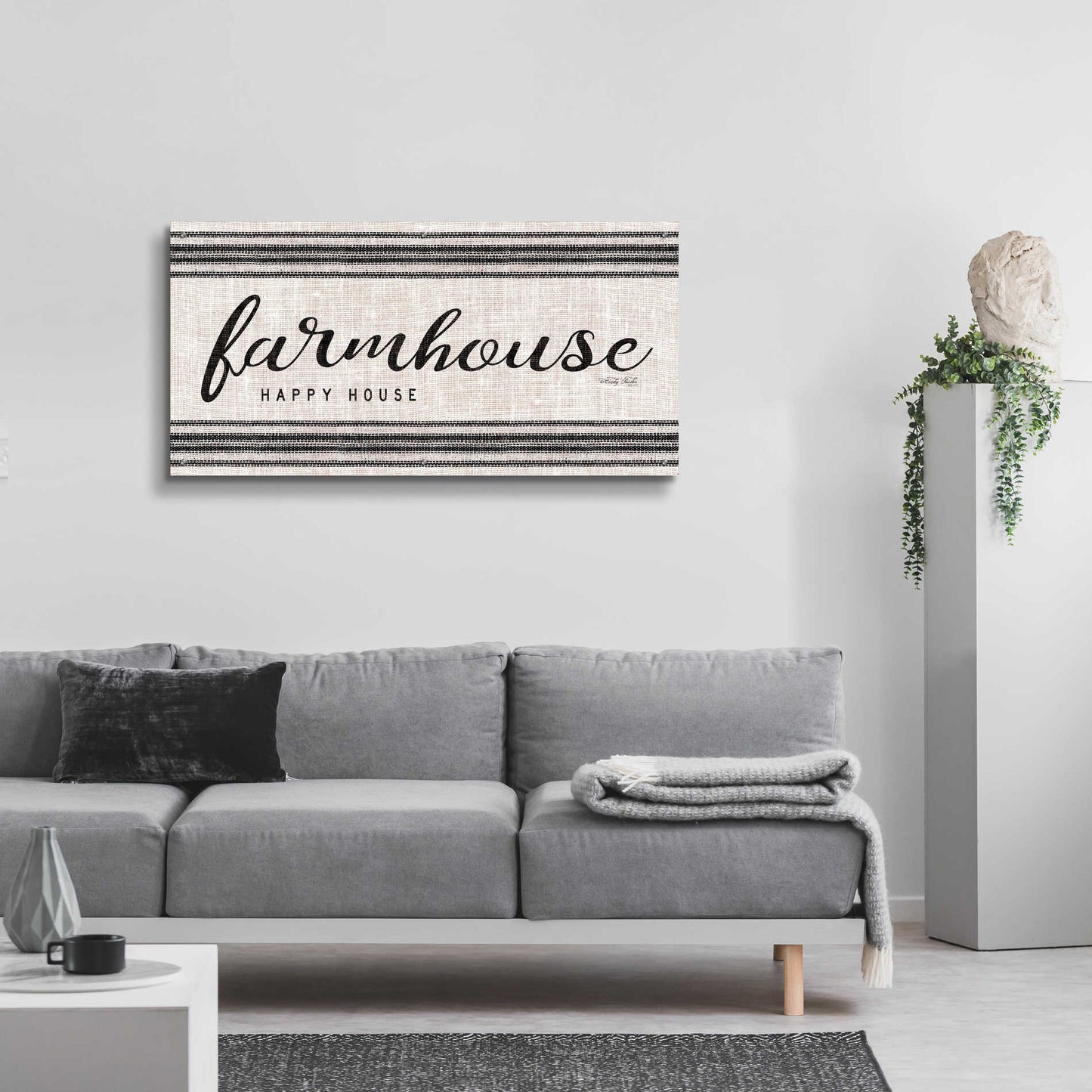 Epic Art 'Farmhouse Happy House' by Cindy Jacobs, Acrylic Glass Wall Art,48x24