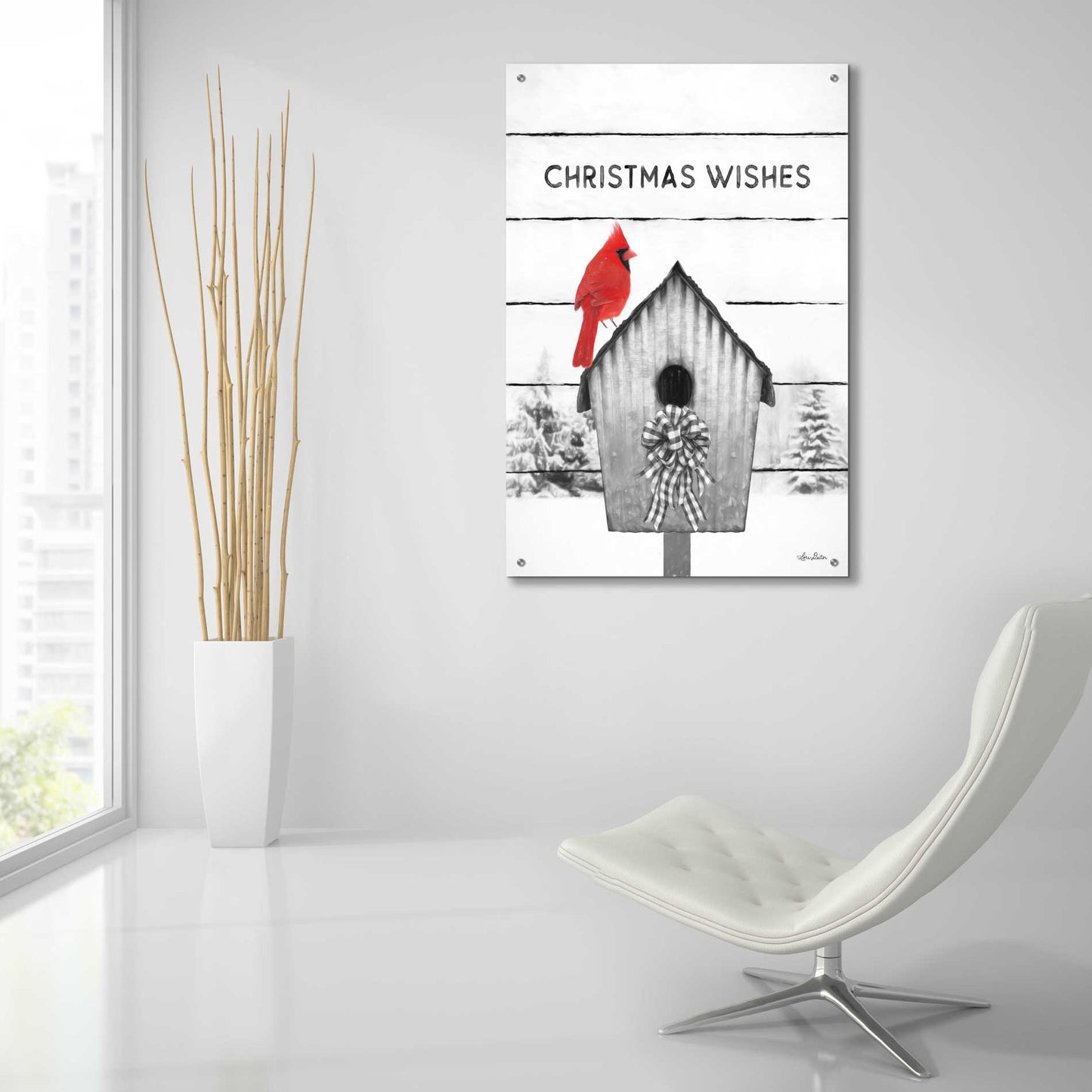 Epic Art 'Christmas Birdhouse' by Lori Deiter Acrylic Glass Wall Art,24x36