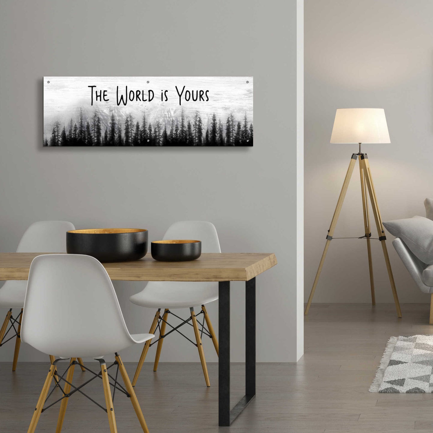 Epic Art 'The World is Yours' by Lori Deiter Acrylic Glass Wall Art,48x16