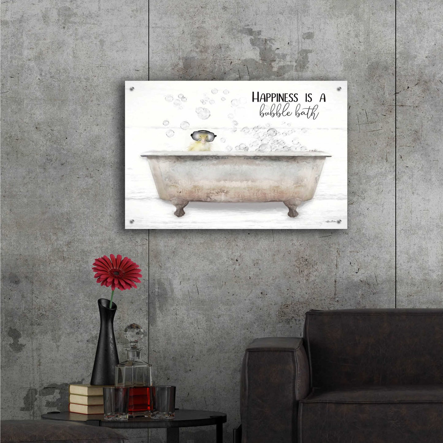 Epic Art 'Happiness Bubble Bath' by Lori Deiter Acrylic Glass Wall Art,36x24