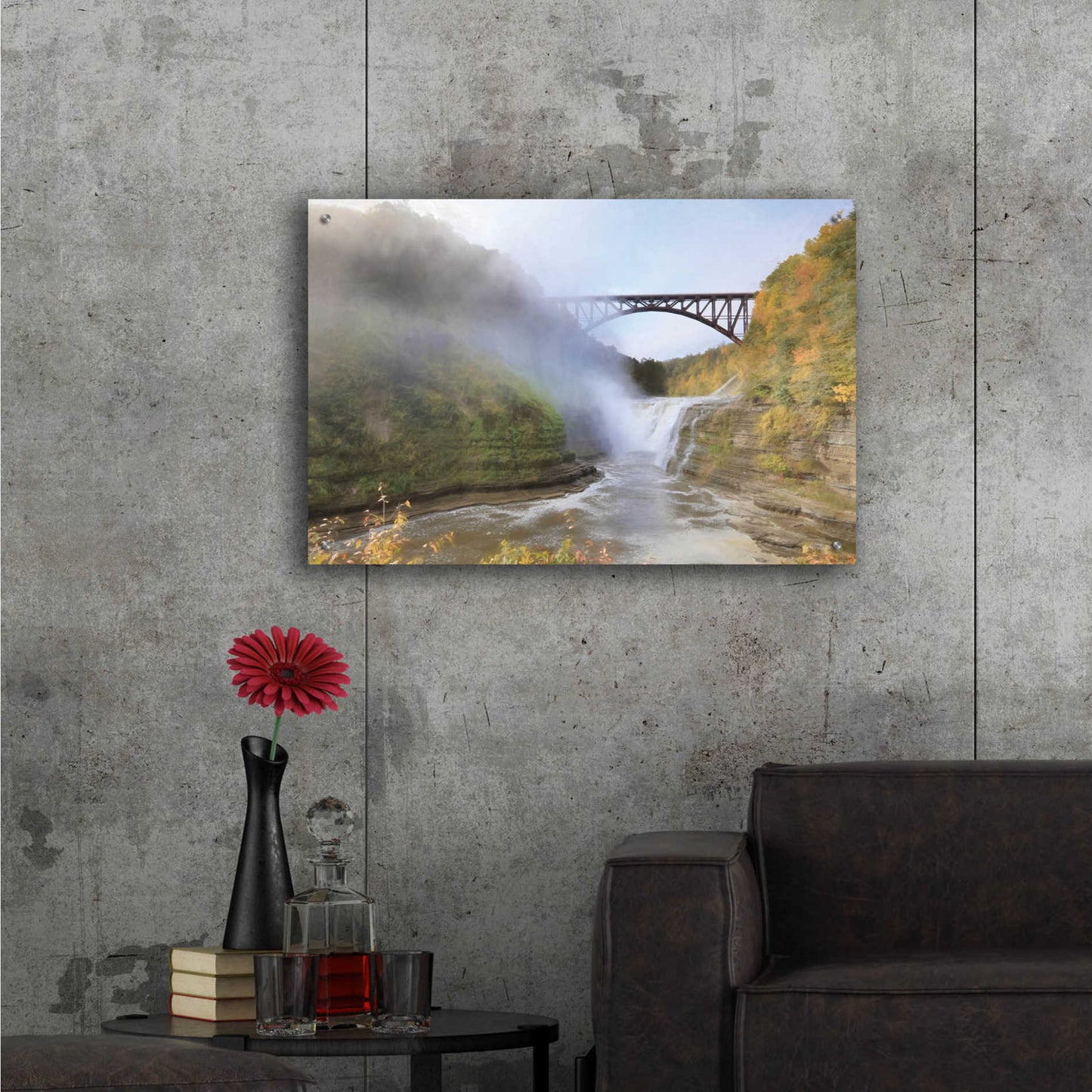 Epic Art 'Letchworth Upper Falls' by Lori Deiter Acrylic Glass Wall Art,36x24