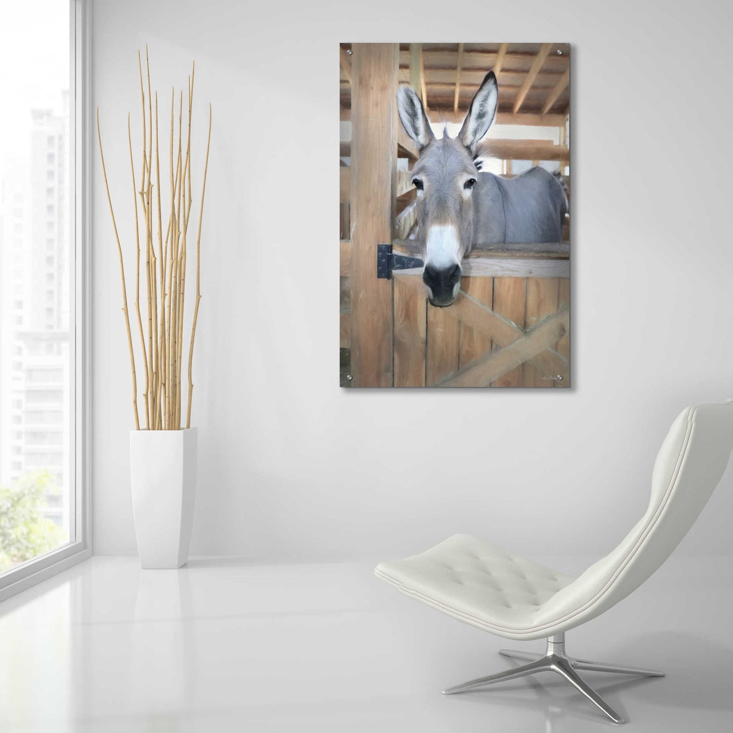 Epic Art 'Curious Donkey' by Lori Deiter Acrylic Glass Wall Art,24x36