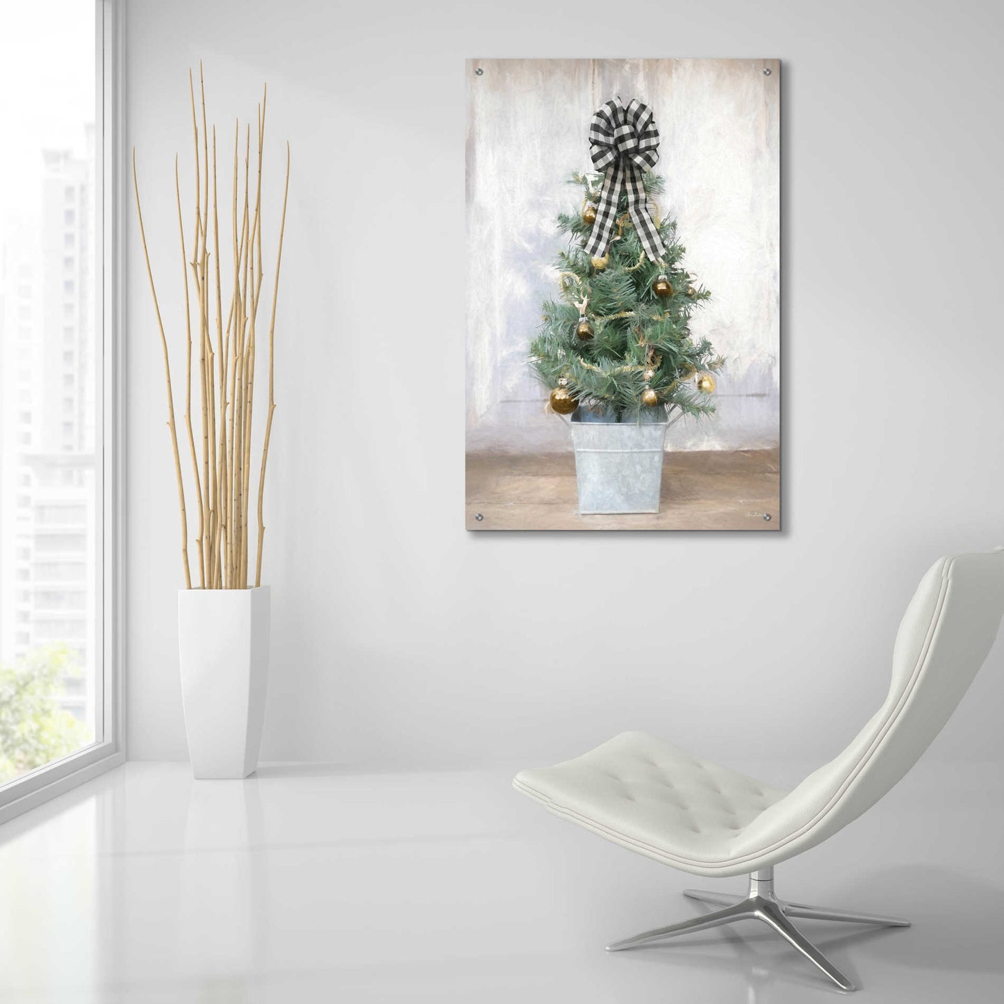 Epic Art 'Buffalo Plaid Mini Tree' by Lori Deiter Acrylic Glass Wall Art,24x36