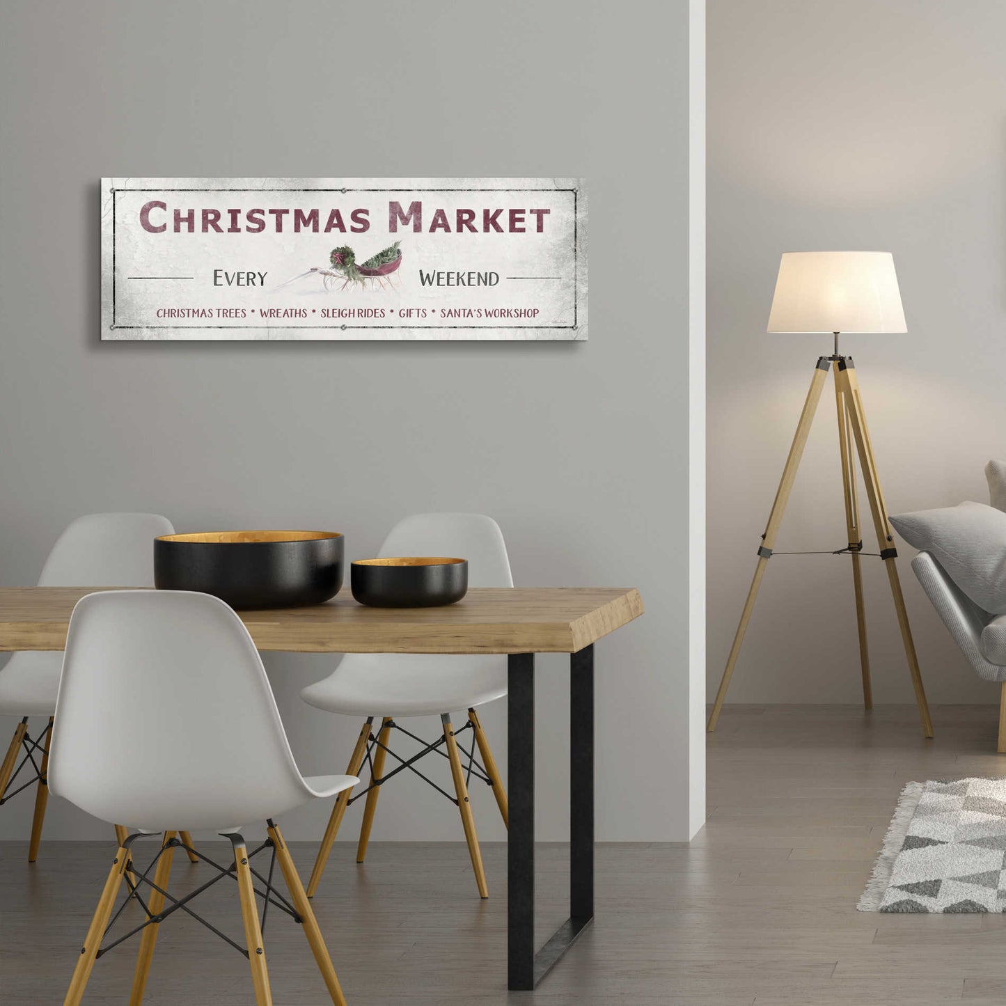Epic Art 'Christmas Market' by Lori Deiter Acrylic Glass Wall Art,48x16