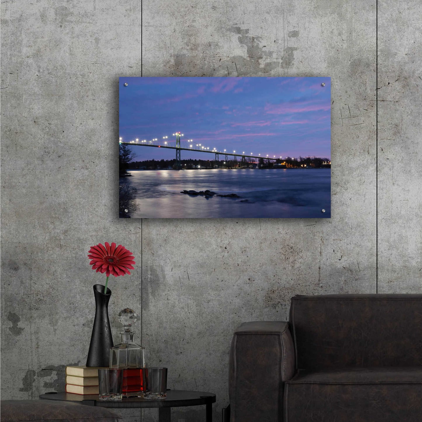 Epic Art 'Bridge at Night' by Lori Deiter Acrylic Glass Wall Art,36x24