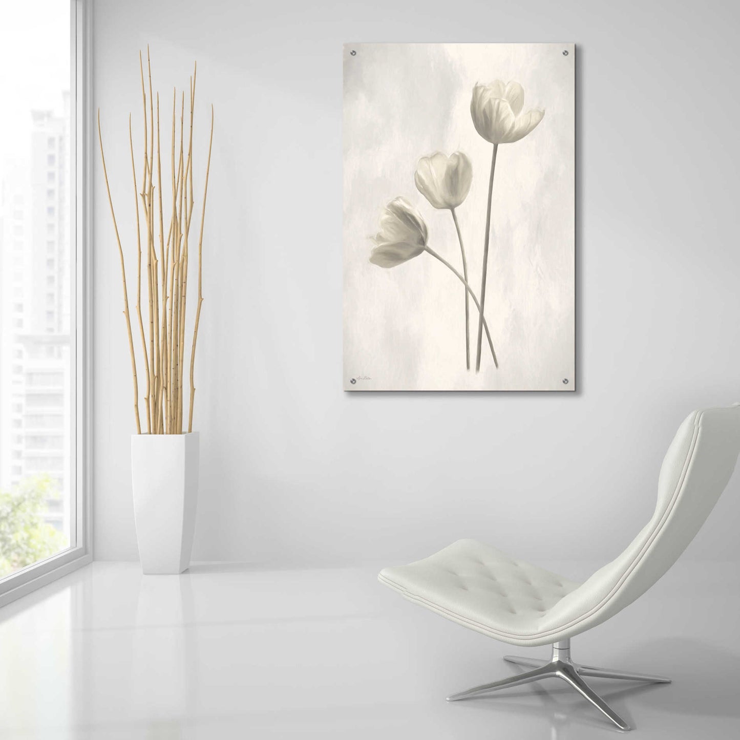 Epic Art 'Bleached Tulips I' by Lori Deiter Acrylic Glass Wall Art,24x36