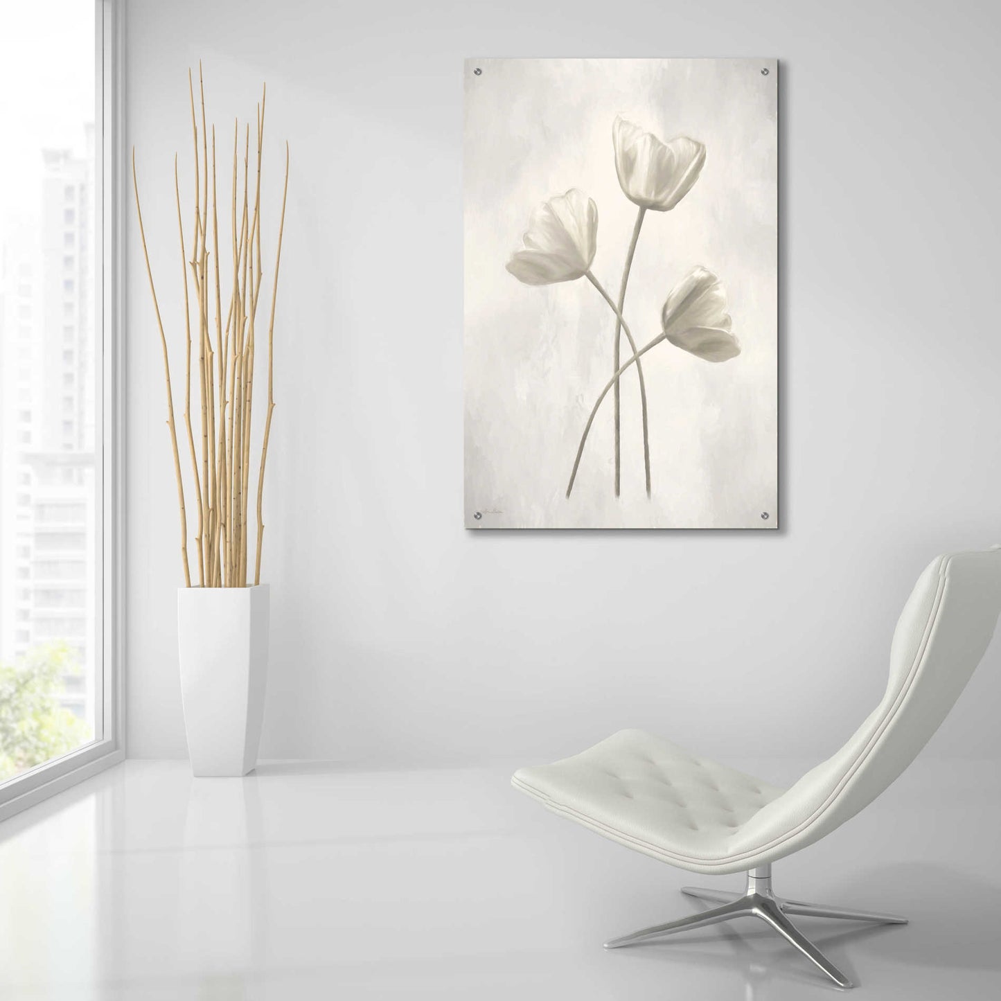 Epic Art 'Bleached Tulips II' by Lori Deiter Acrylic Glass Wall Art,24x36
