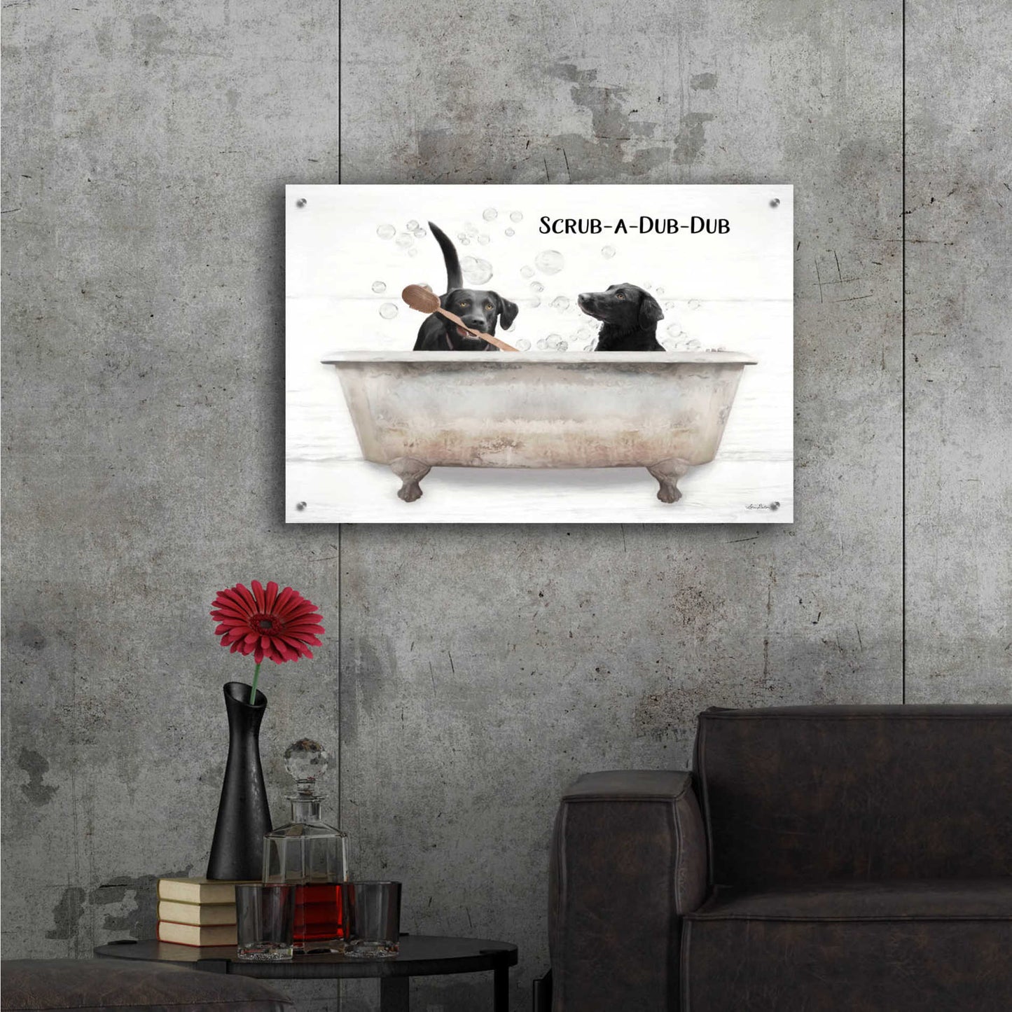 Epic Art 'Scrub-a-Dub-Dub' by Lori Deiter Acrylic Glass Wall Art,36x24