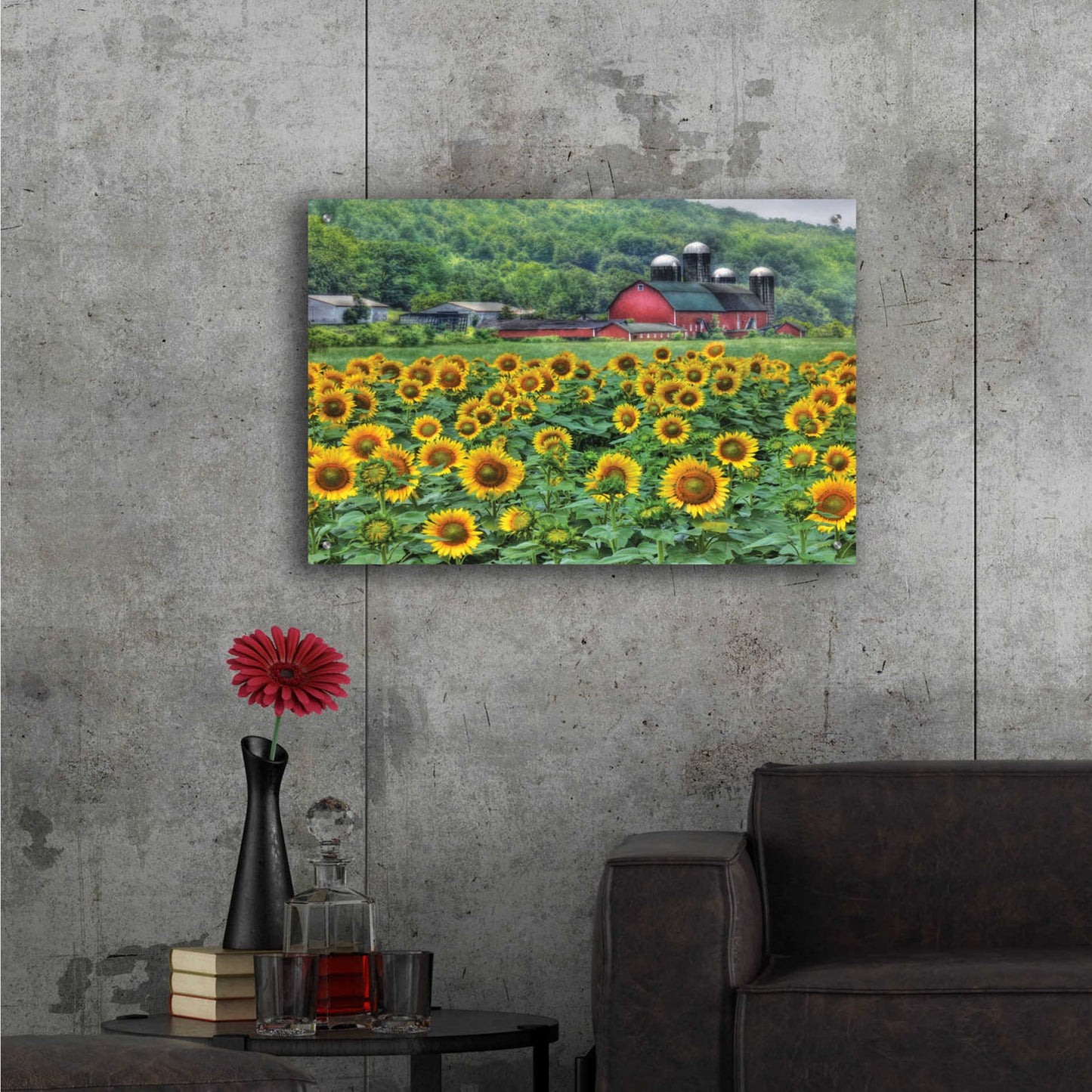 Epic Art 'Sunflower Field' by Lori Deiter Acrylic Glass Wall Art,36x24