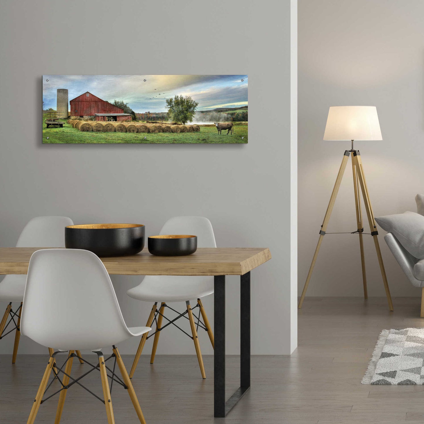 Epic Art 'Hay Harvest' by Lori Deiter Acrylic Glass Wall Art,48x16