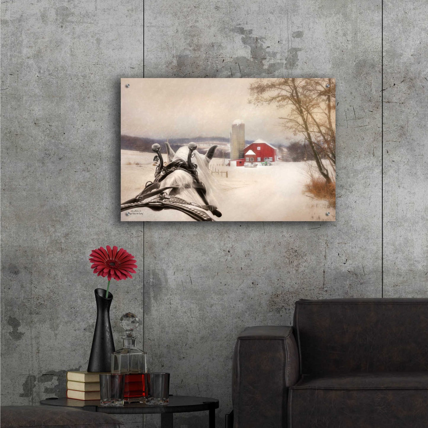 Epic Art 'Sleigh Ride in the Country' by Lori Deiter Acrylic Glass Wall Art,36x24