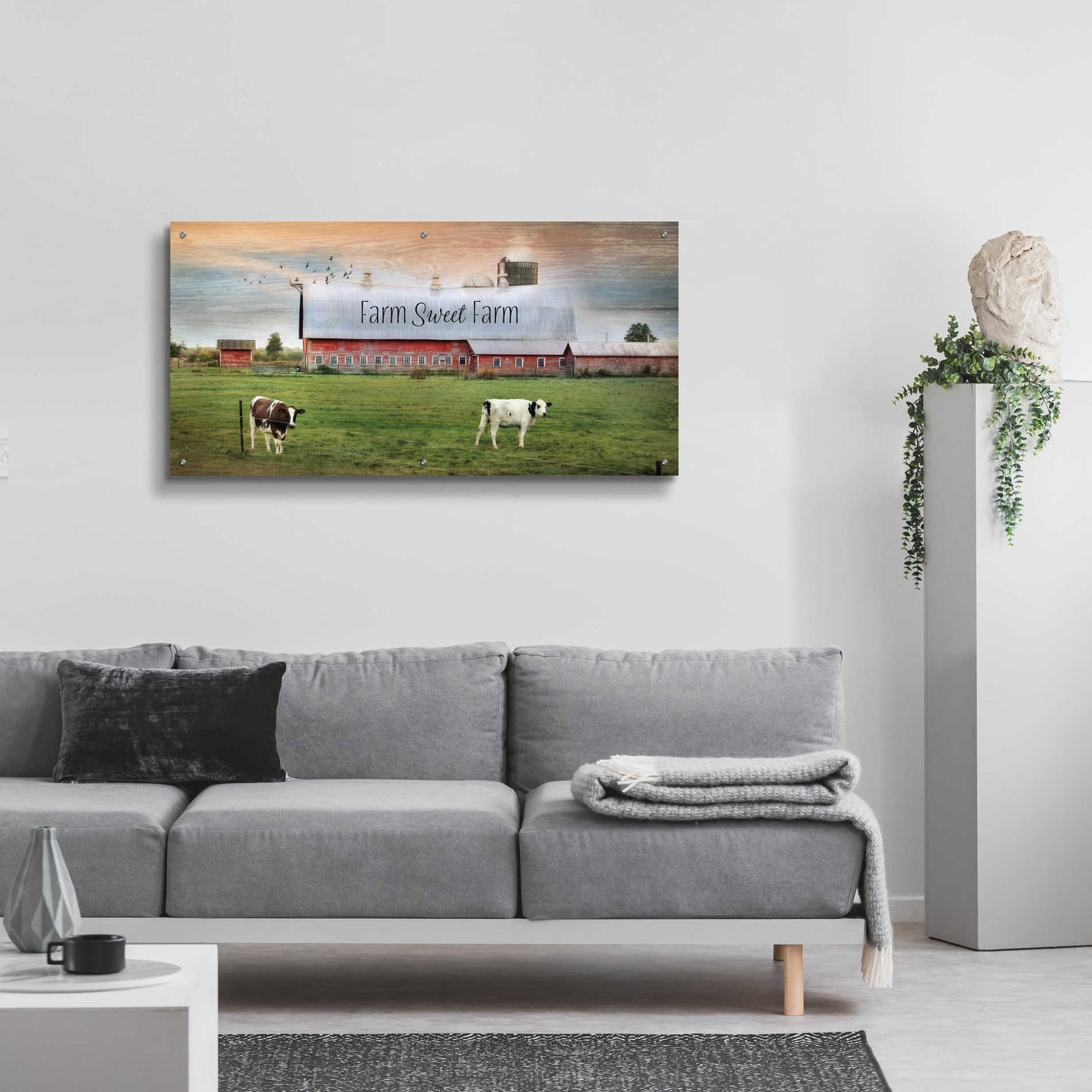 Epic Art 'Farm Sweet Farm' by Lori Deiter Acrylic Glass Wall Art,48x24
