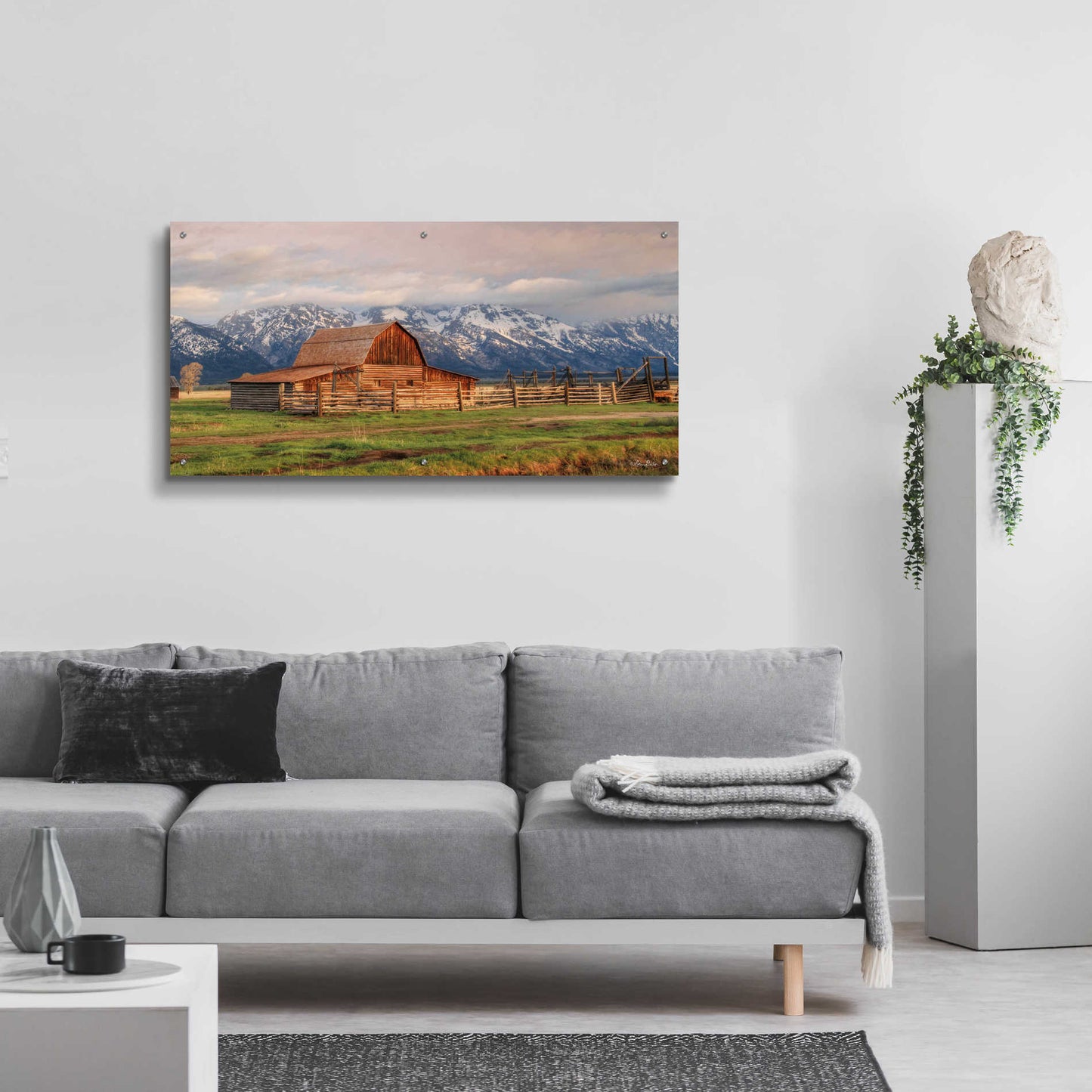 Epic Art 'Mormon Row II' by Lori Deiter Acrylic Glass Wall Art,48x24