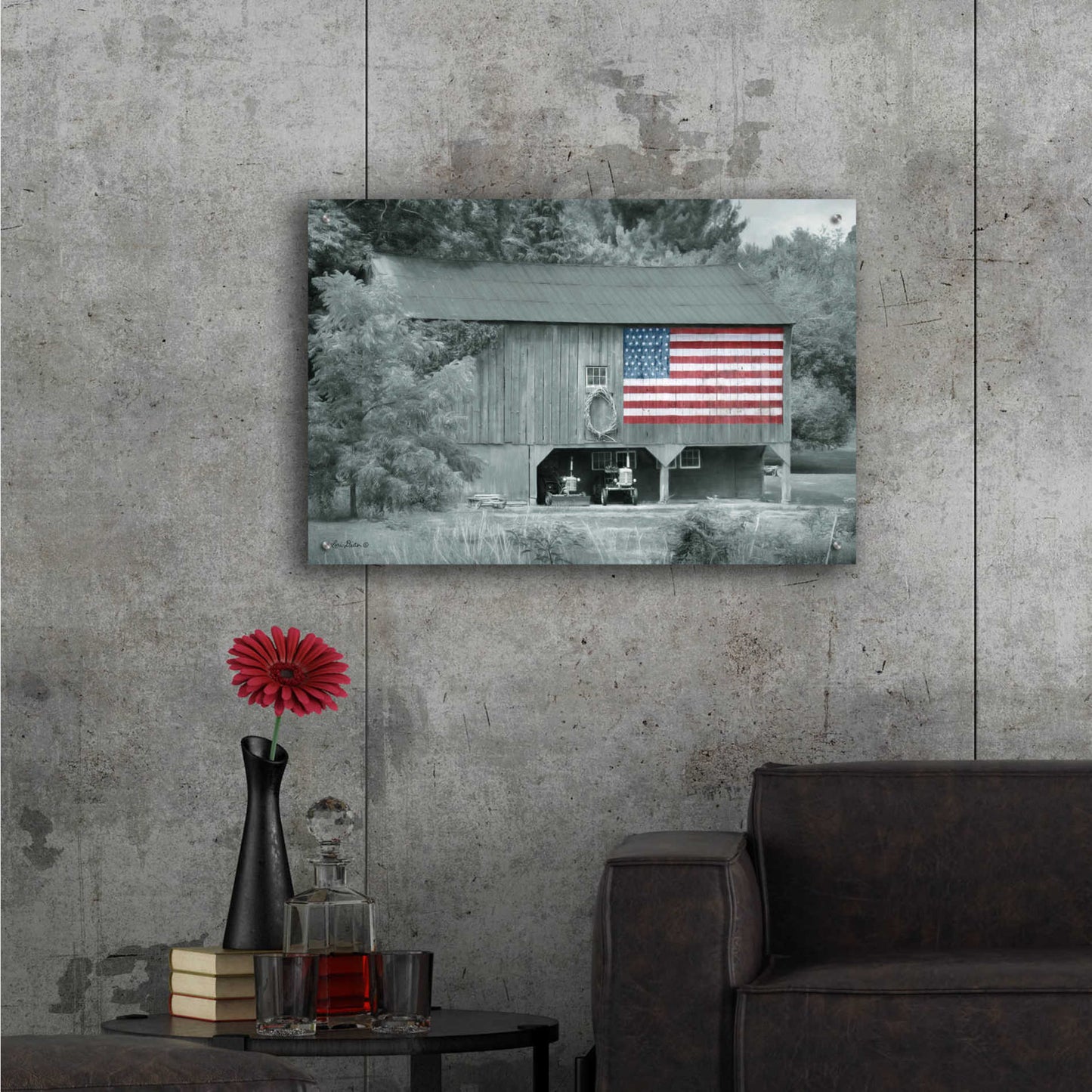 Epic Art 'Patriotic Farm I' by Lori Deiter Acrylic Glass Wall Art,36x24