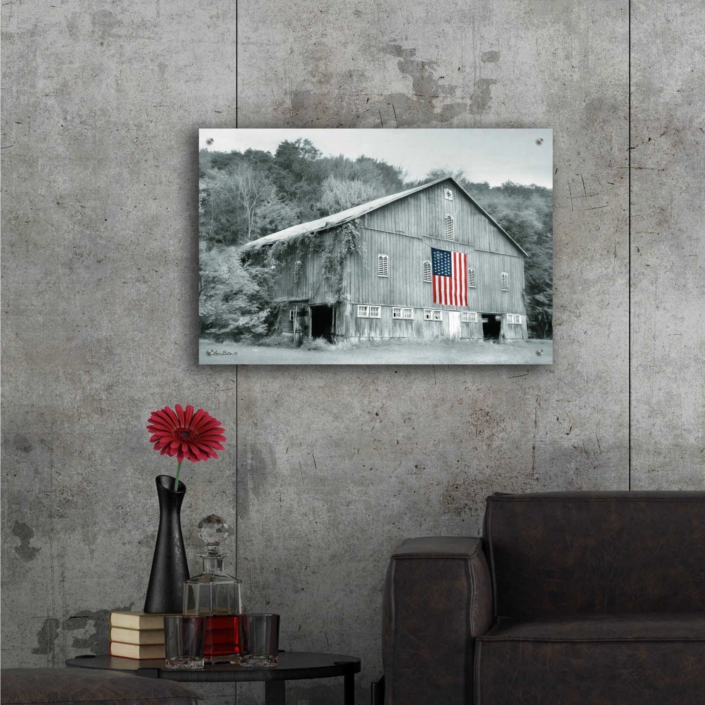 Epic Art 'Patriotic Farm II' by Lori Deiter Acrylic Glass Wall Art,36x24