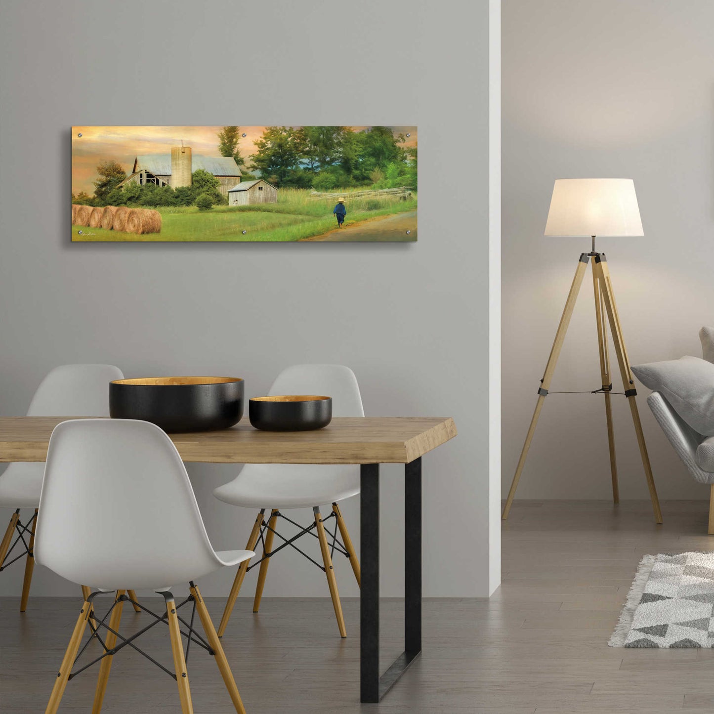 Epic Art 'Amish Barefoot Farmer' by Lori Deiter Acrylic Glass Wall Art,48x16