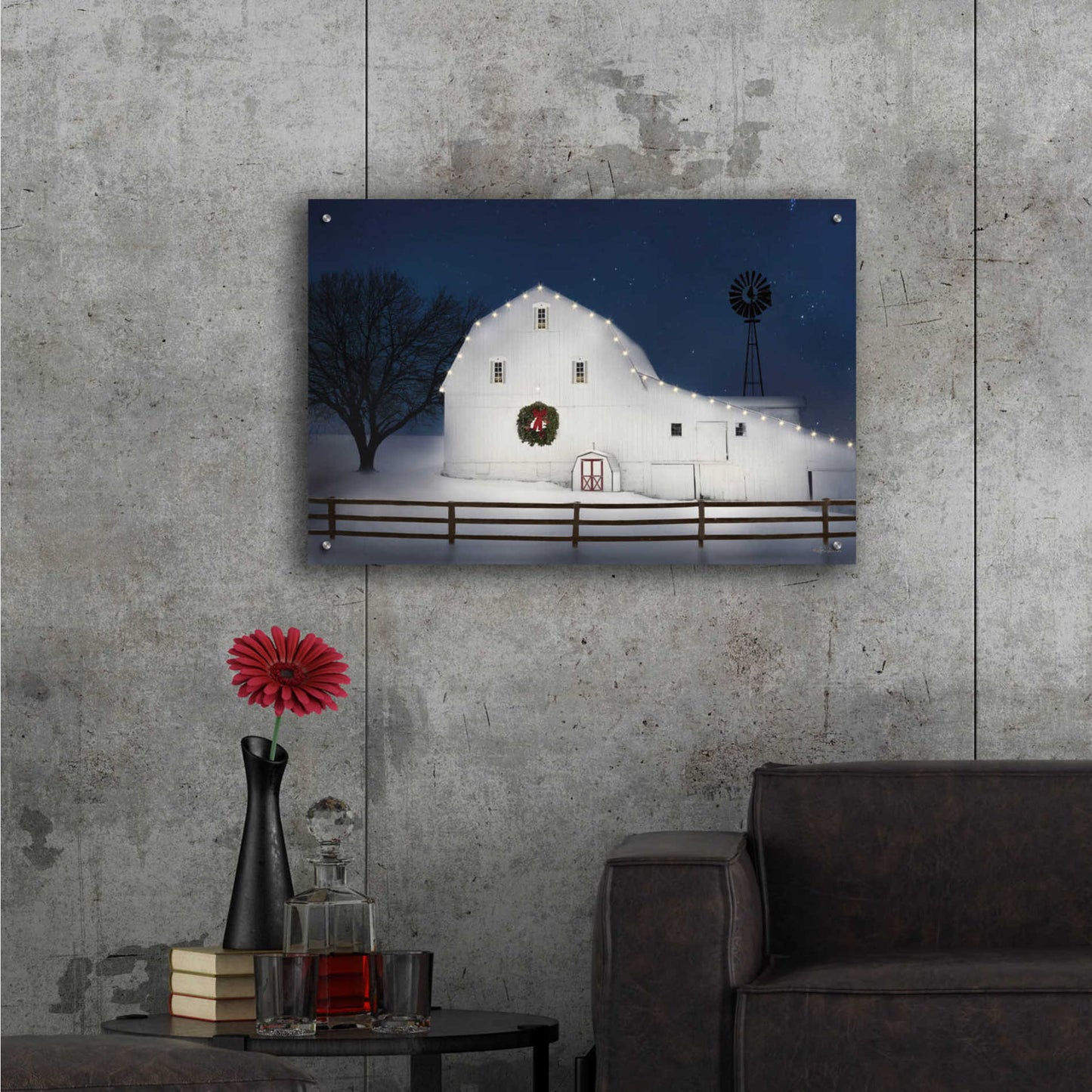 Epic Art 'Christmas Starry Night' by Lori Deiter Acrylic Glass Wall Art,36x24