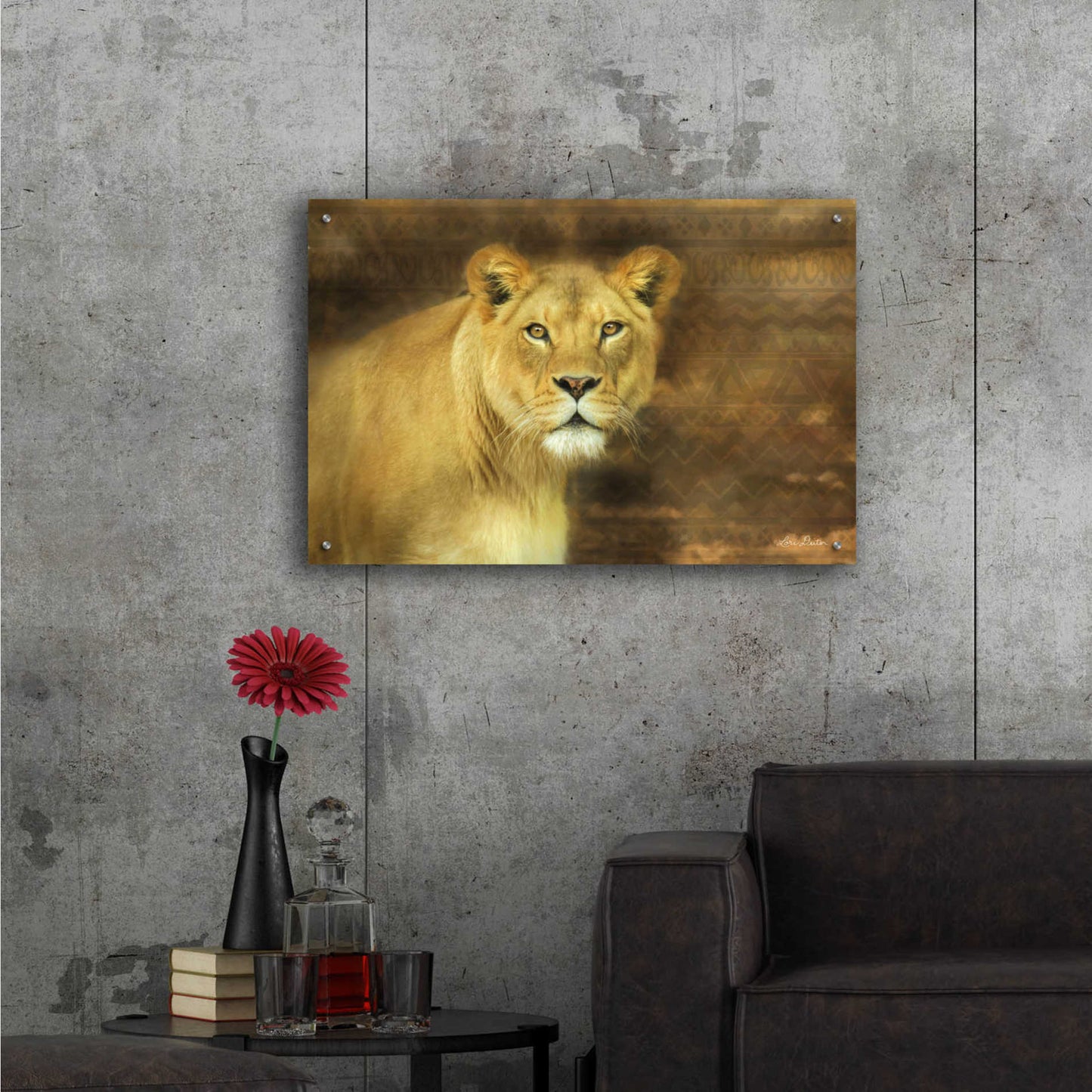Epic Art 'Tribal Lioness' by Lori Deiter Acrylic Glass Wall Art,36x24