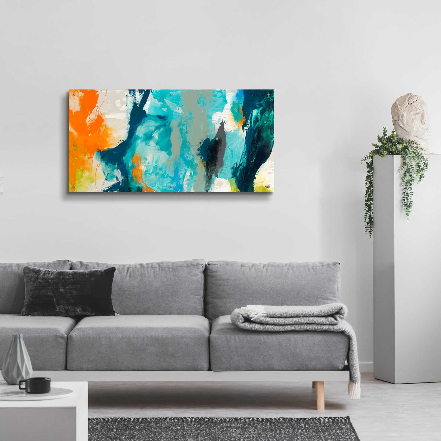 Epic Art 'Tidal Abstract II' by Sisa Jasper,' Acrylic Glass Wall Art,48x24