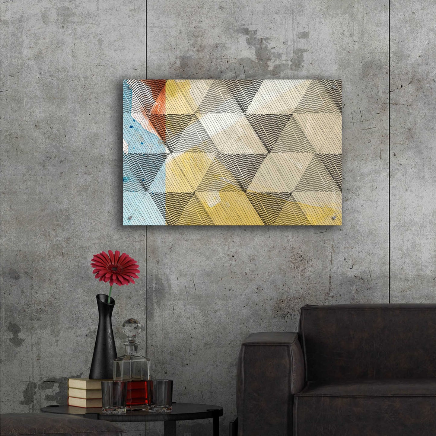 Epic Art 'Geo Now Sketch I' by Sisa Jasper,' Acrylic Glass Wall Art,36x24