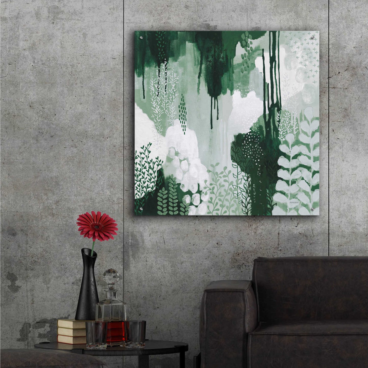 Epic Art 'Light Green Forest I' by Kathy Ferguson, Acrylic Glass Wall Art,36x36