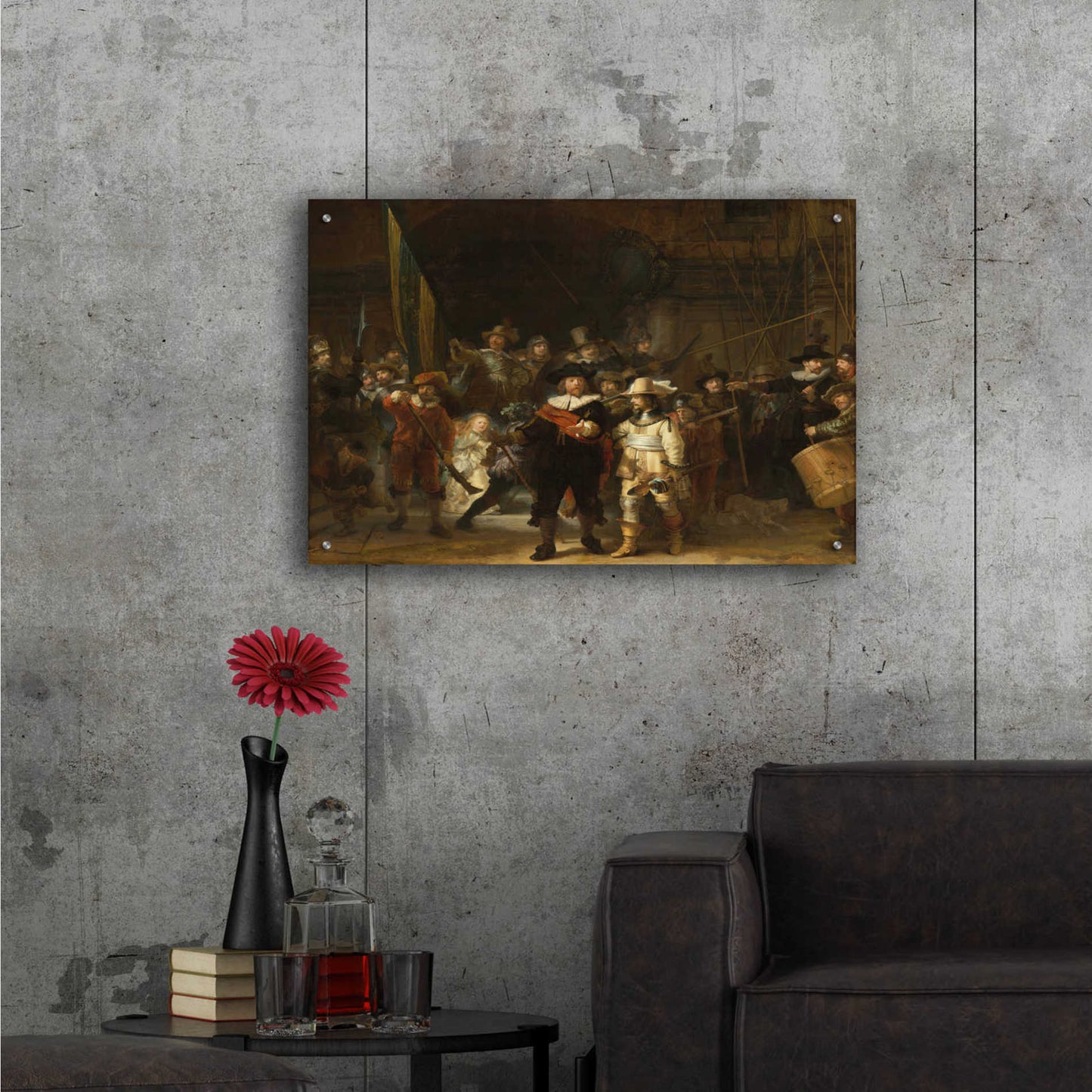 Epic Art 'The Night Watch' by Rembrandt, Acrylic Glass Wall Art,36x24