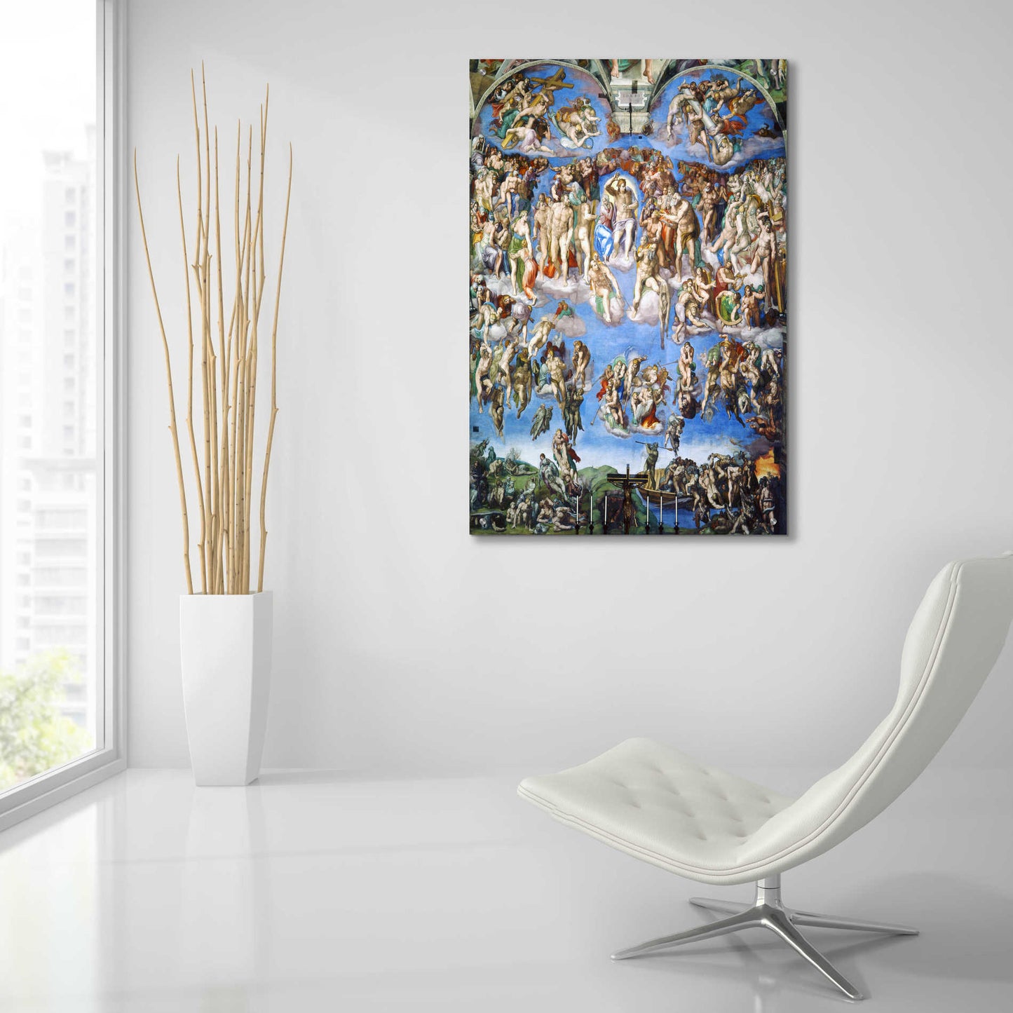 Epic Art 'The Last Judgment' by Michelangelo, Acrylic Glass Wall Art,24x36