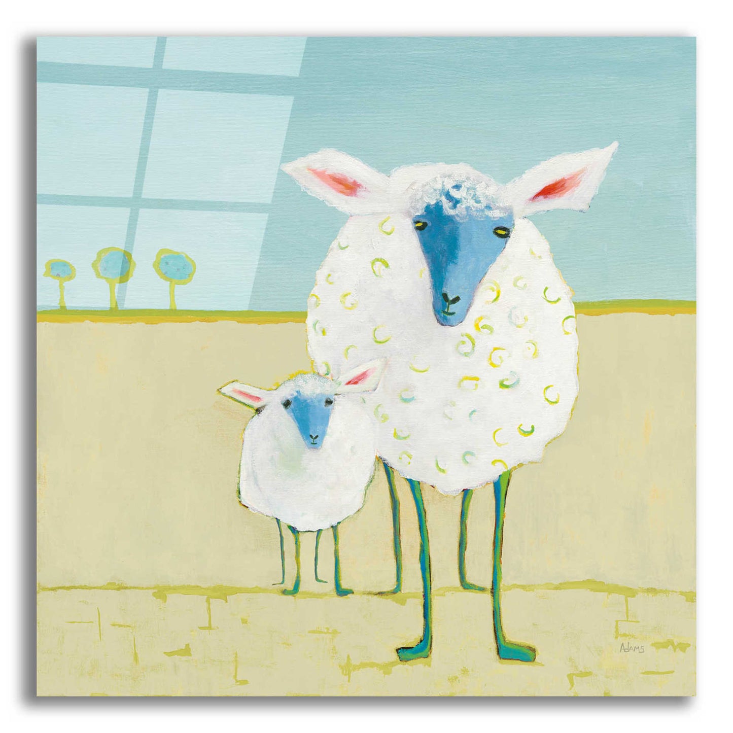 Epic Art 'Colorful Sheep' by Phyllis Adams, Acrylic Glass Wall Art,36x36