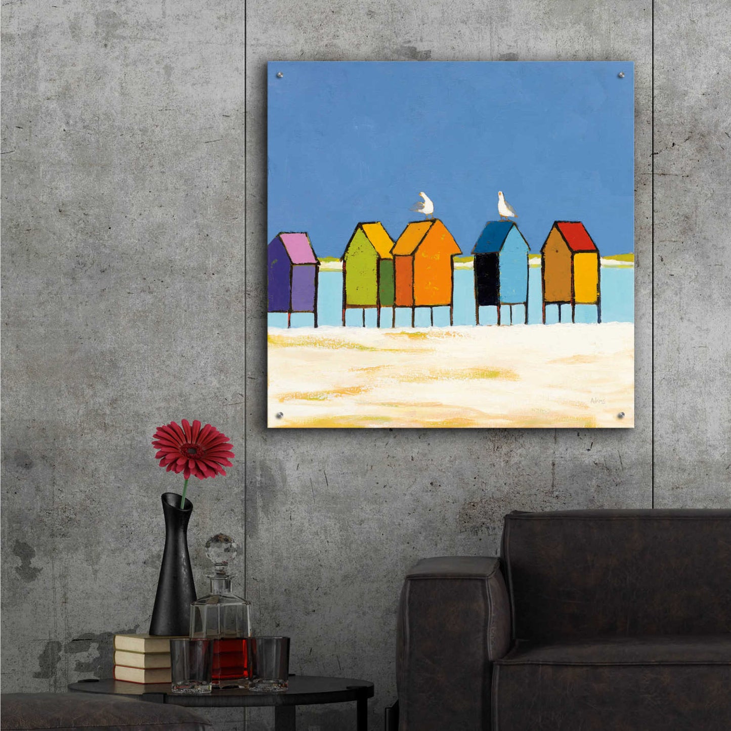 Epic Art 'Cabanas II' by Phyllis Adams, Acrylic Glass Wall Art,36x36