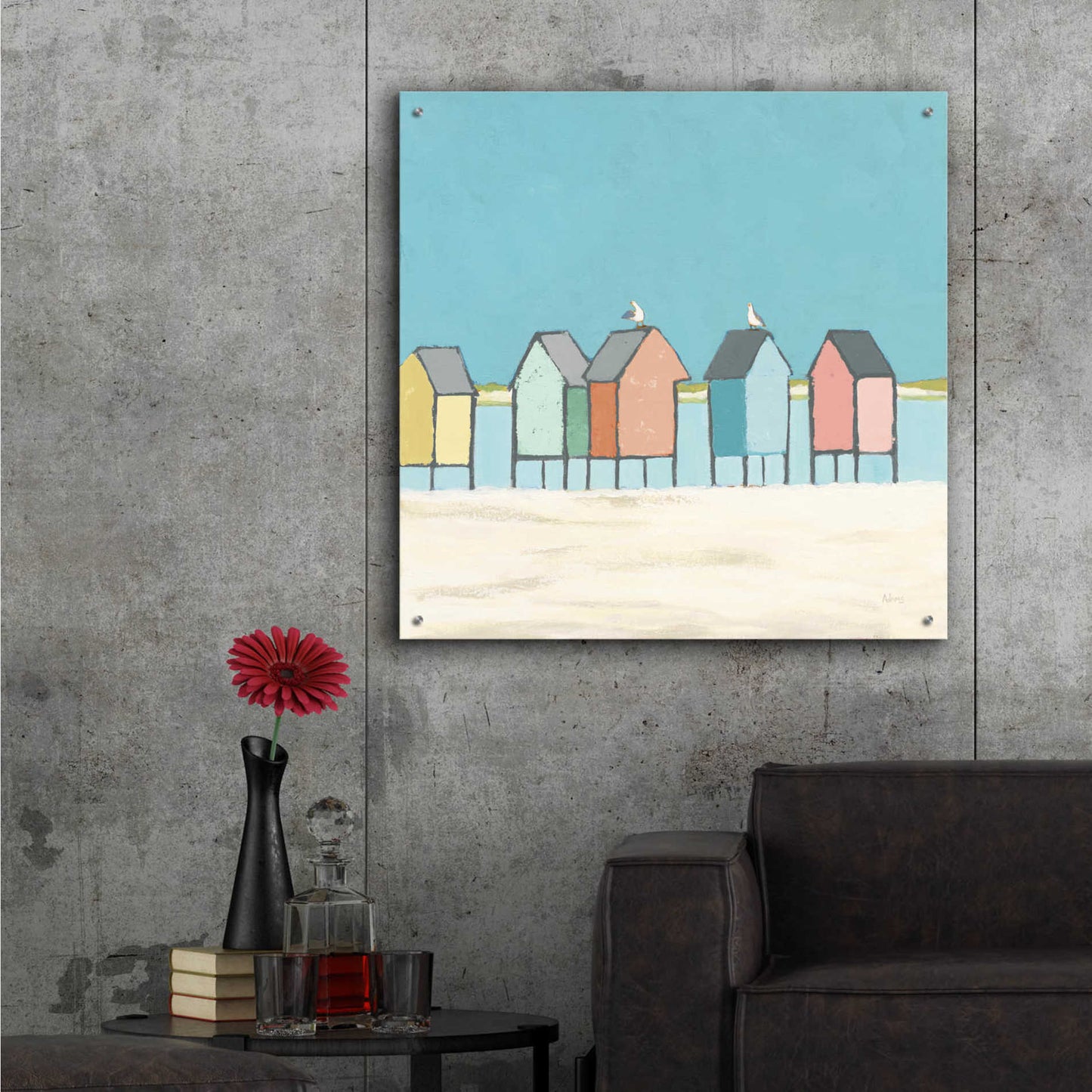 Epic Art 'Cabanas II Pastel' by Phyllis Adams, Acrylic Glass Wall Art,36x36
