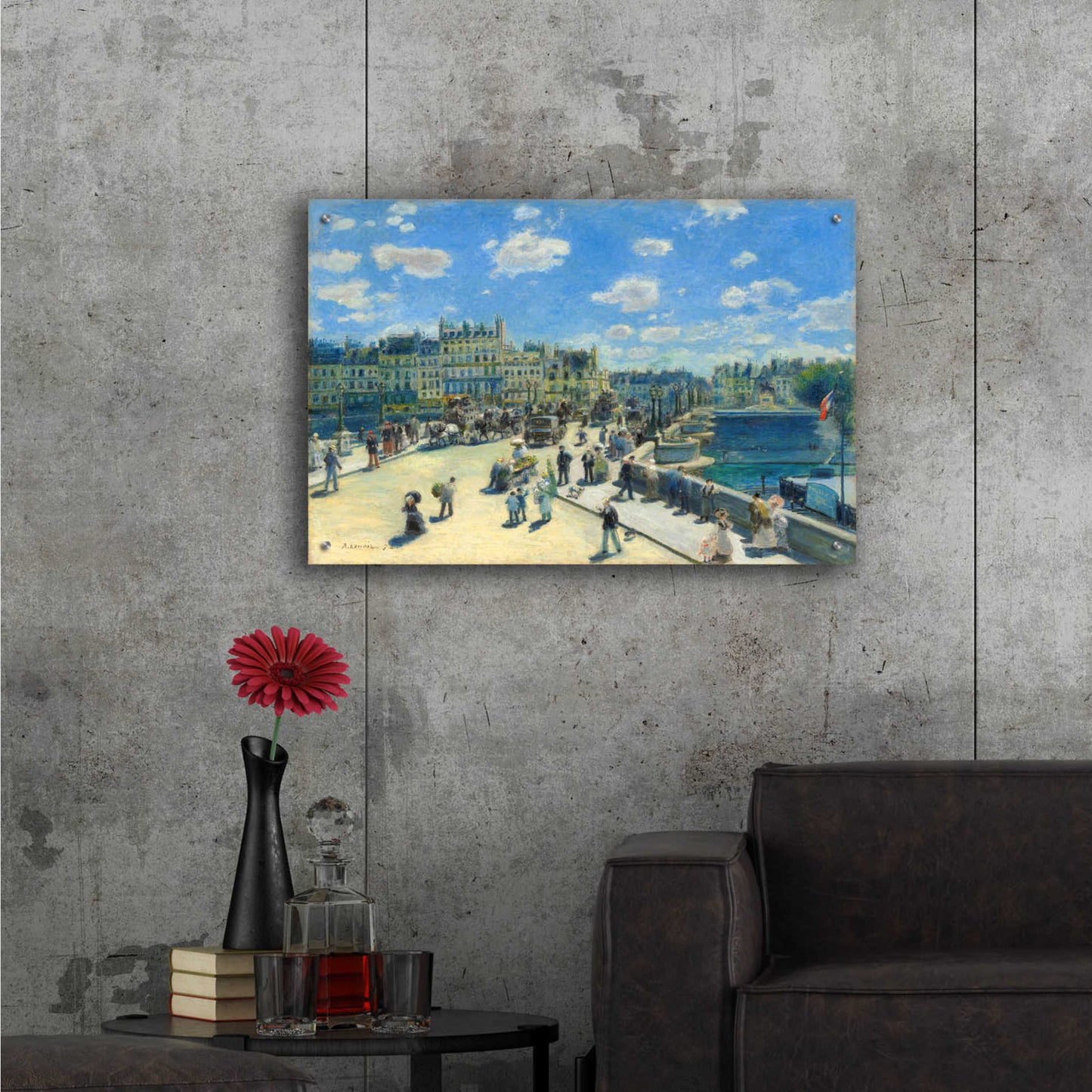 Epic Art 'Pont Neuf' by Pierre-Auguste Renoir, Acrylic Glass Wall Art,36x24