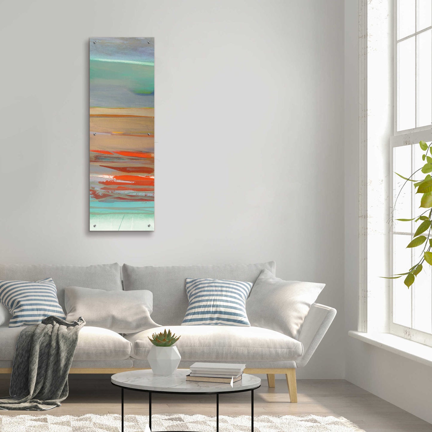 Epic Art 'Layers II' by Jo Maye, Acrylic Glass Wall Art,16x48