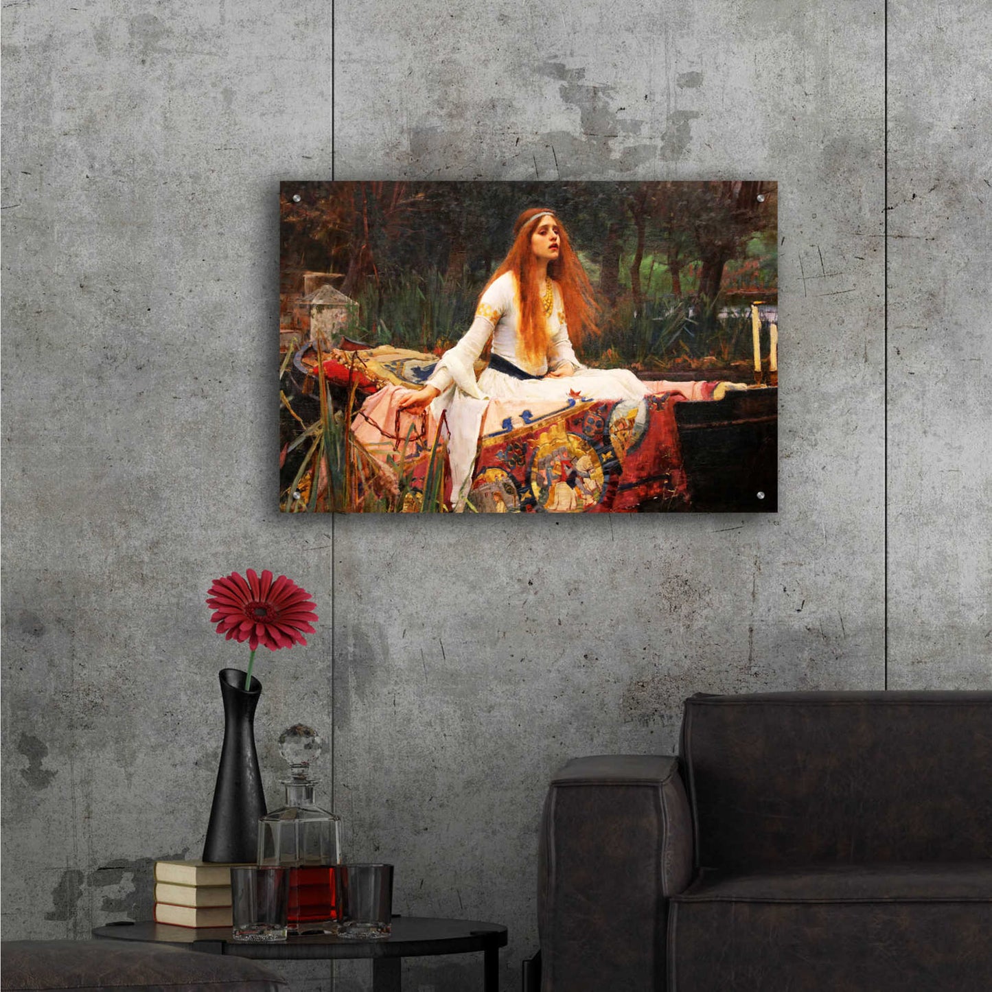 Epic Art 'The Lady of Shalott' by John William Waterhouse, Acrylic Glass Wall Art,36x24