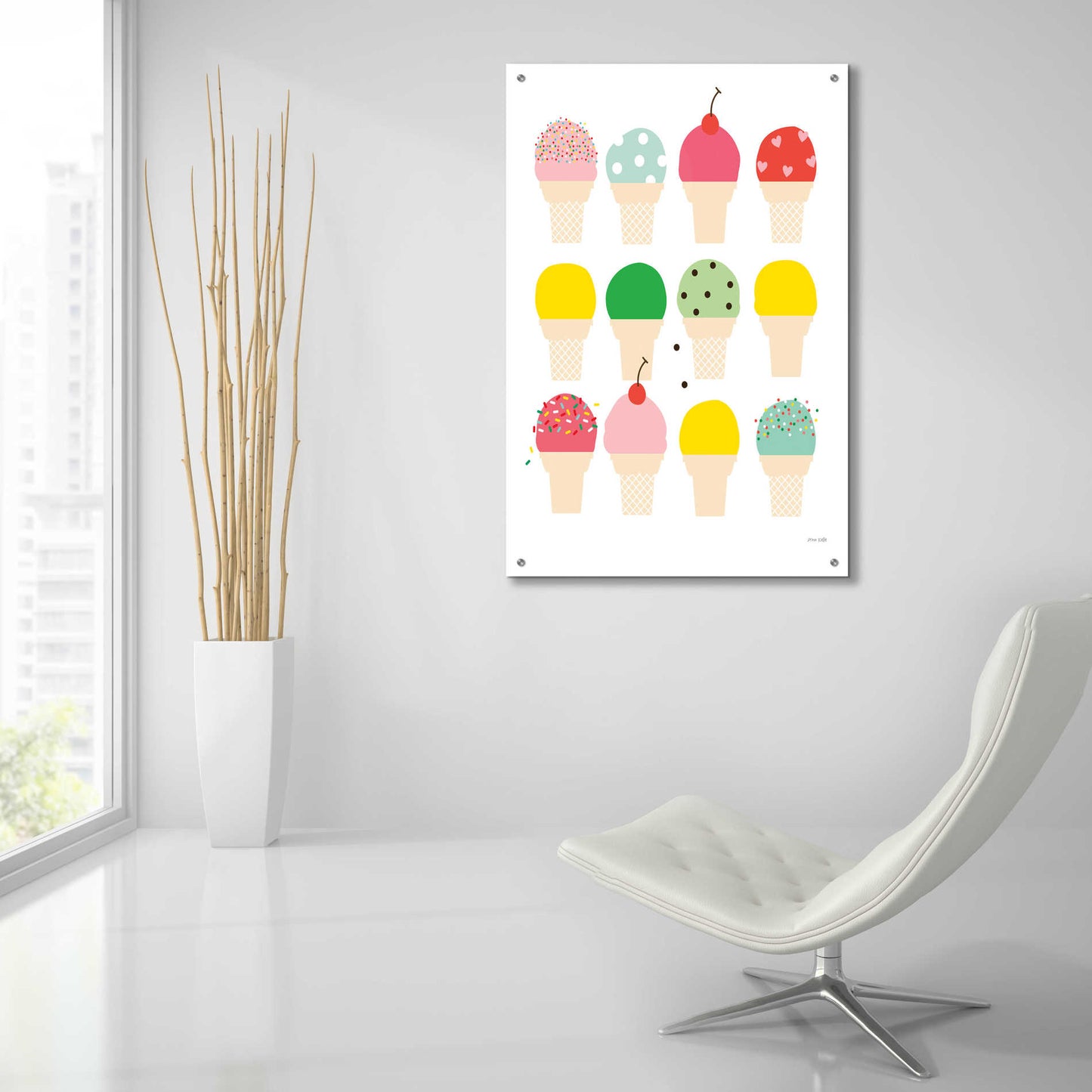 Epic Art 'Ice Cream Fun' by Ann Kelle Designs, Acrylic Glass Wall Art,24x36