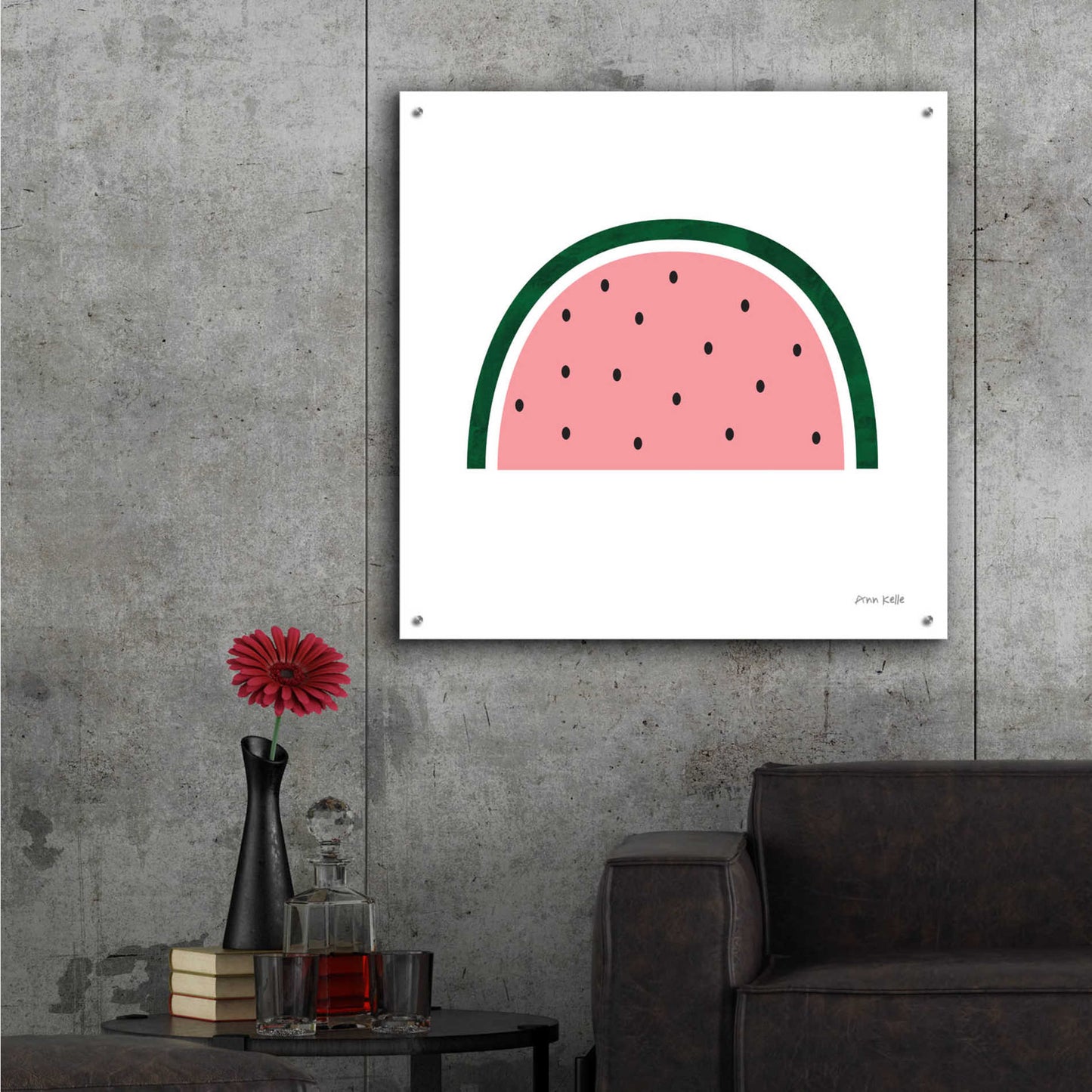Epic Art 'Watermelon 2' by Ann Kelle Designs, Acrylic Glass Wall Art,36x36
